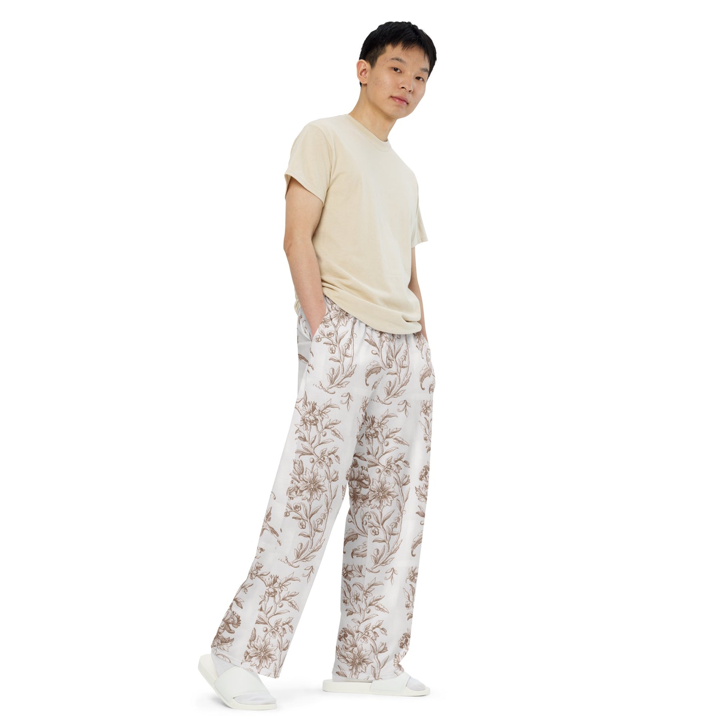 All-over print unisex wide-leg pants