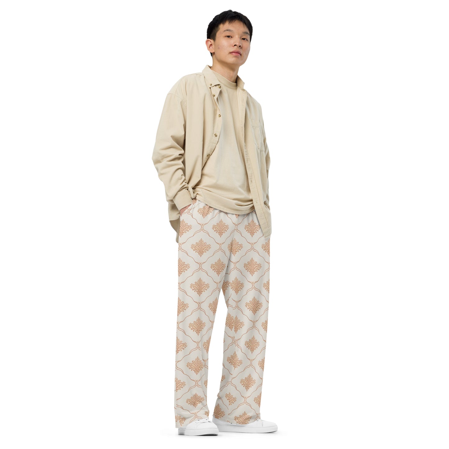 All-over print unisex wide-leg pants