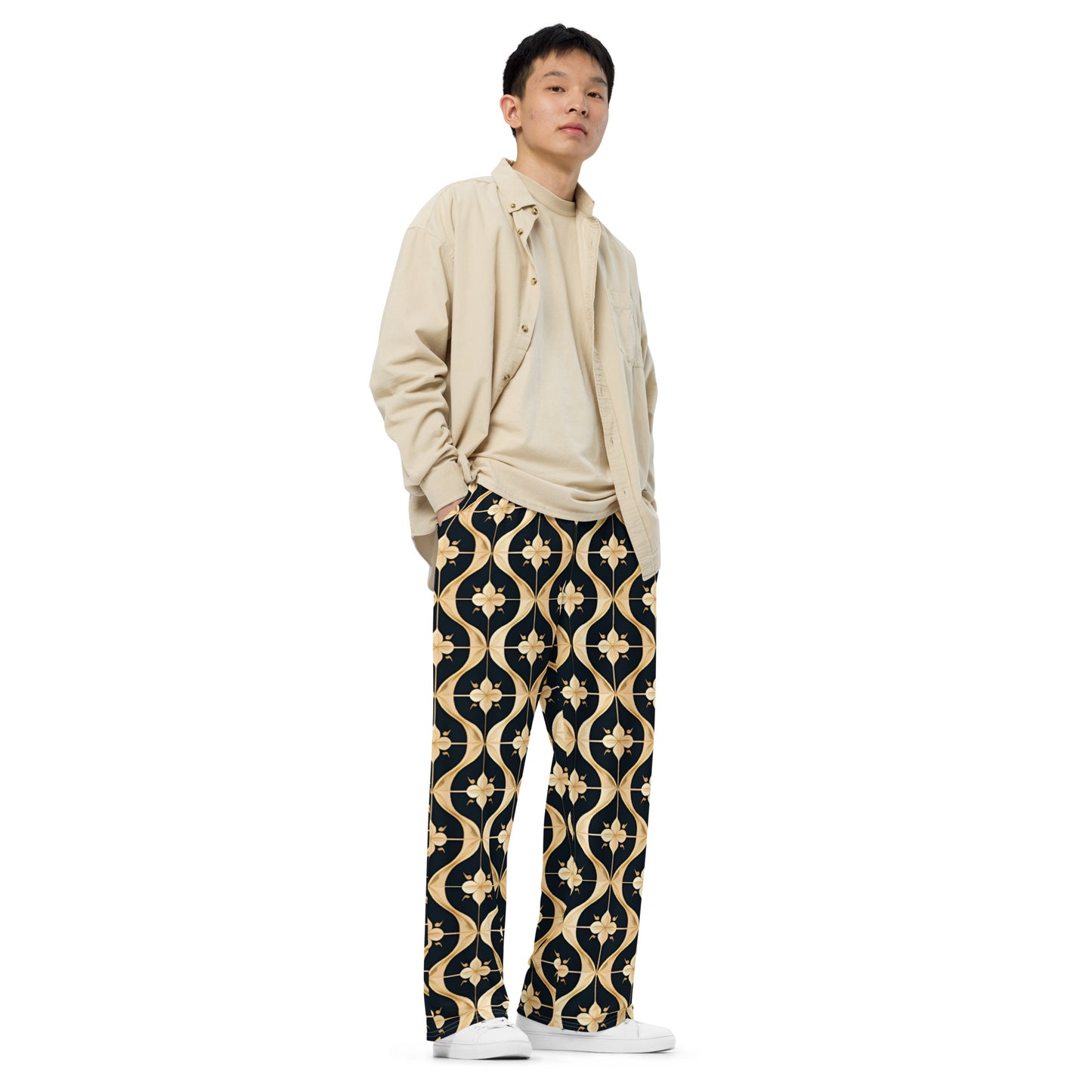 All-over print unisex wide-leg pants