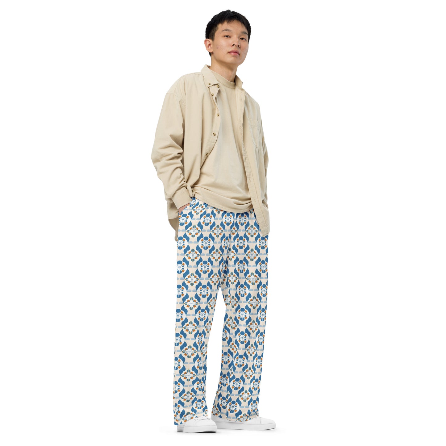 All-over print unisex wide-leg pants