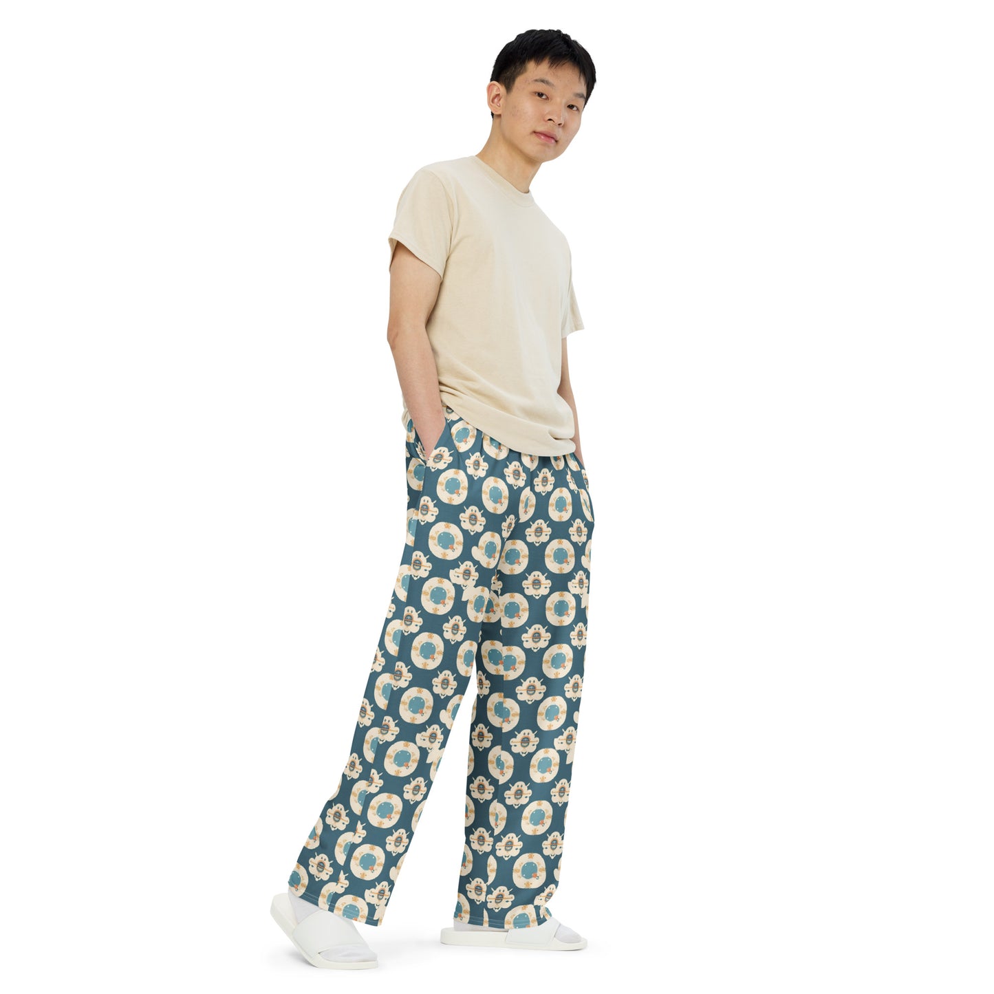 All-over print unisex wide-leg pants