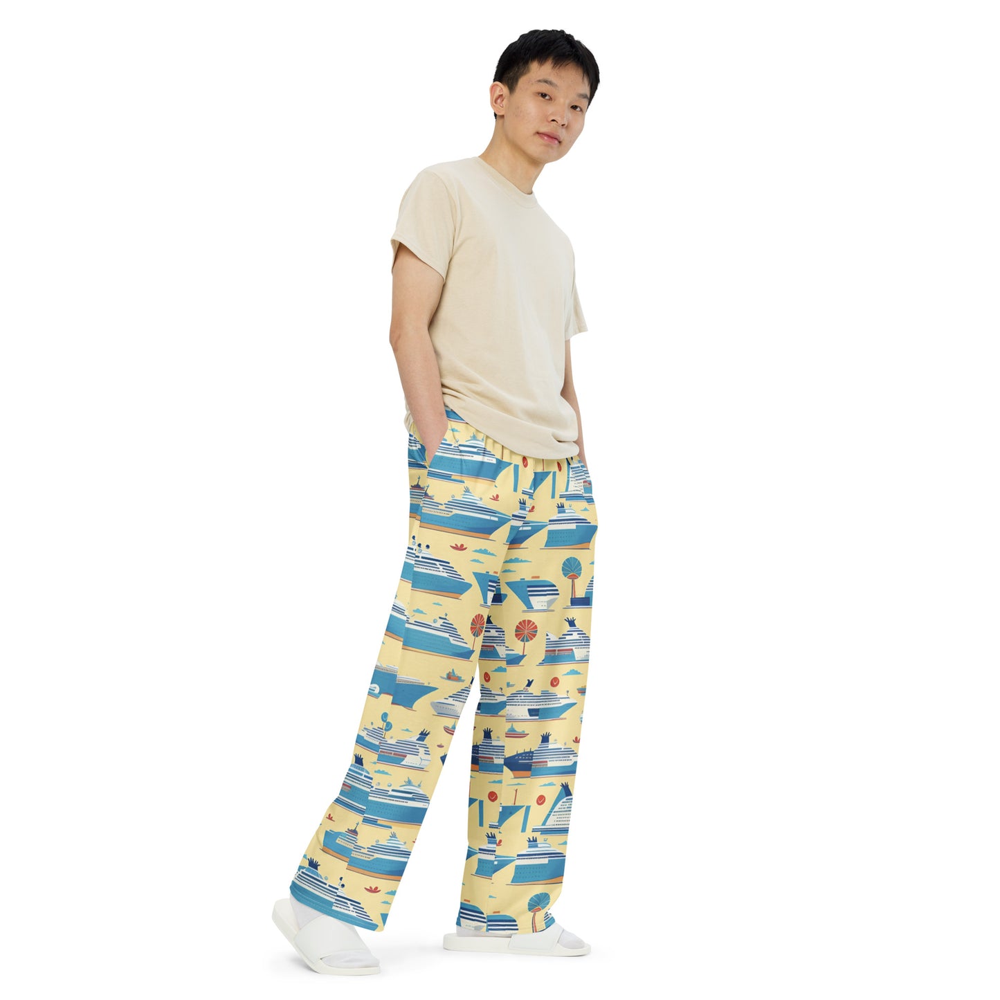 All-over print unisex wide-leg pants