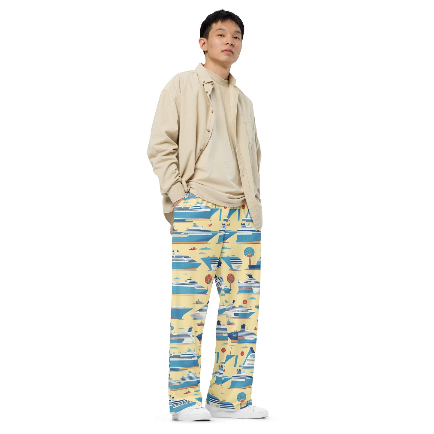 All-over print unisex wide-leg pants