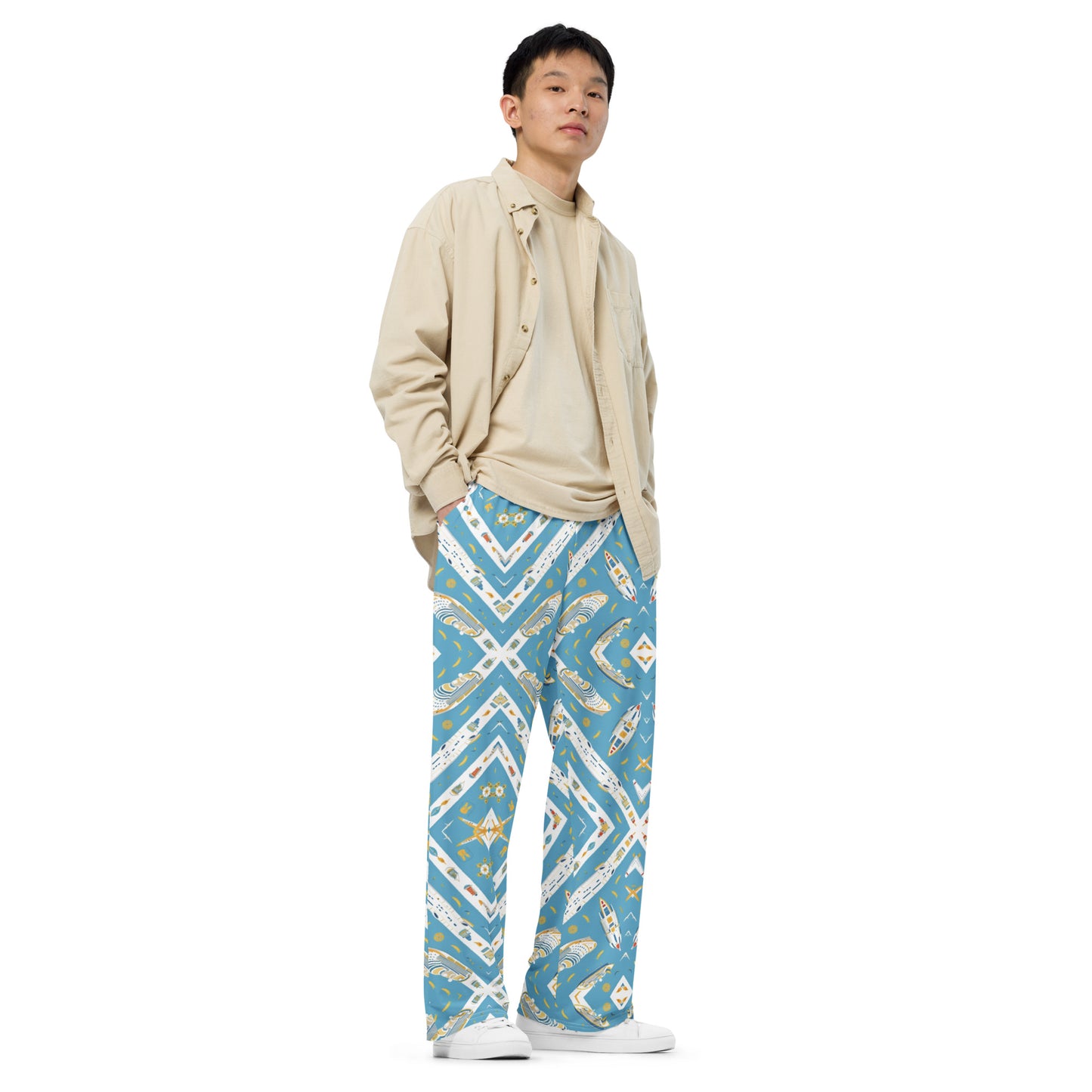 All-over print unisex wide-leg pants