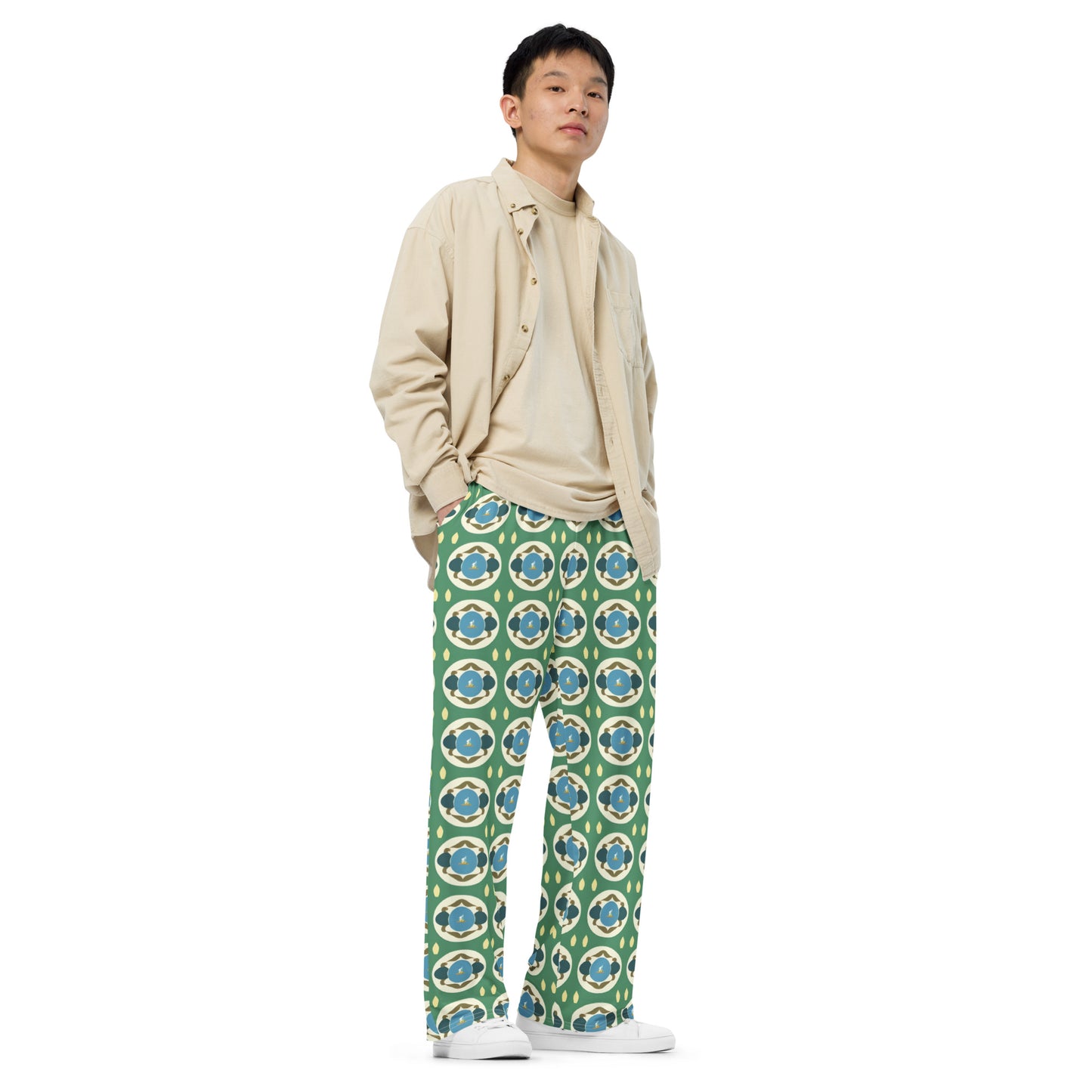 All-over print unisex wide-leg pants