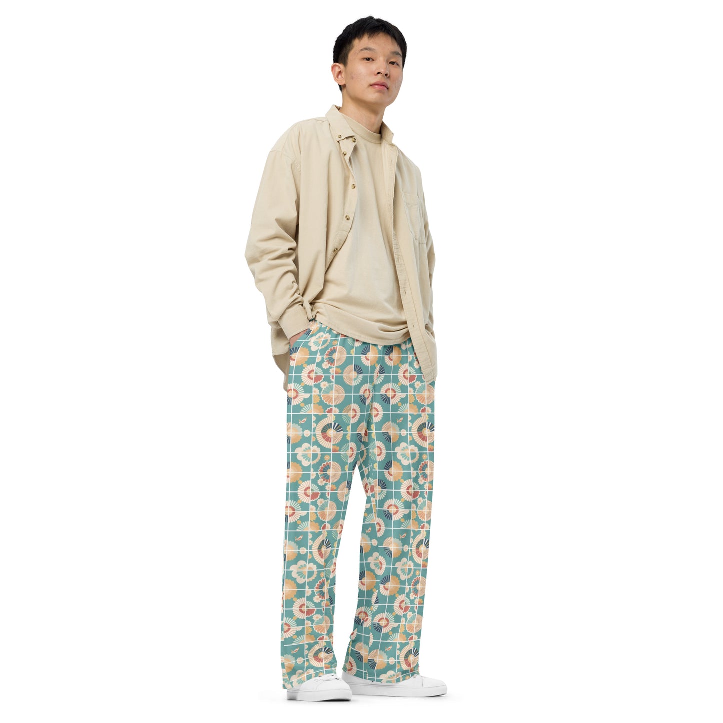 All-over print unisex wide-leg pants