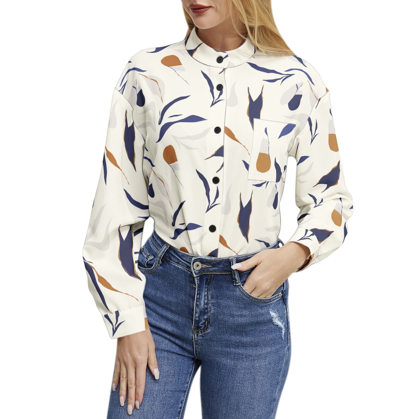 Long Sleeve Button Up Casual Shirt Top