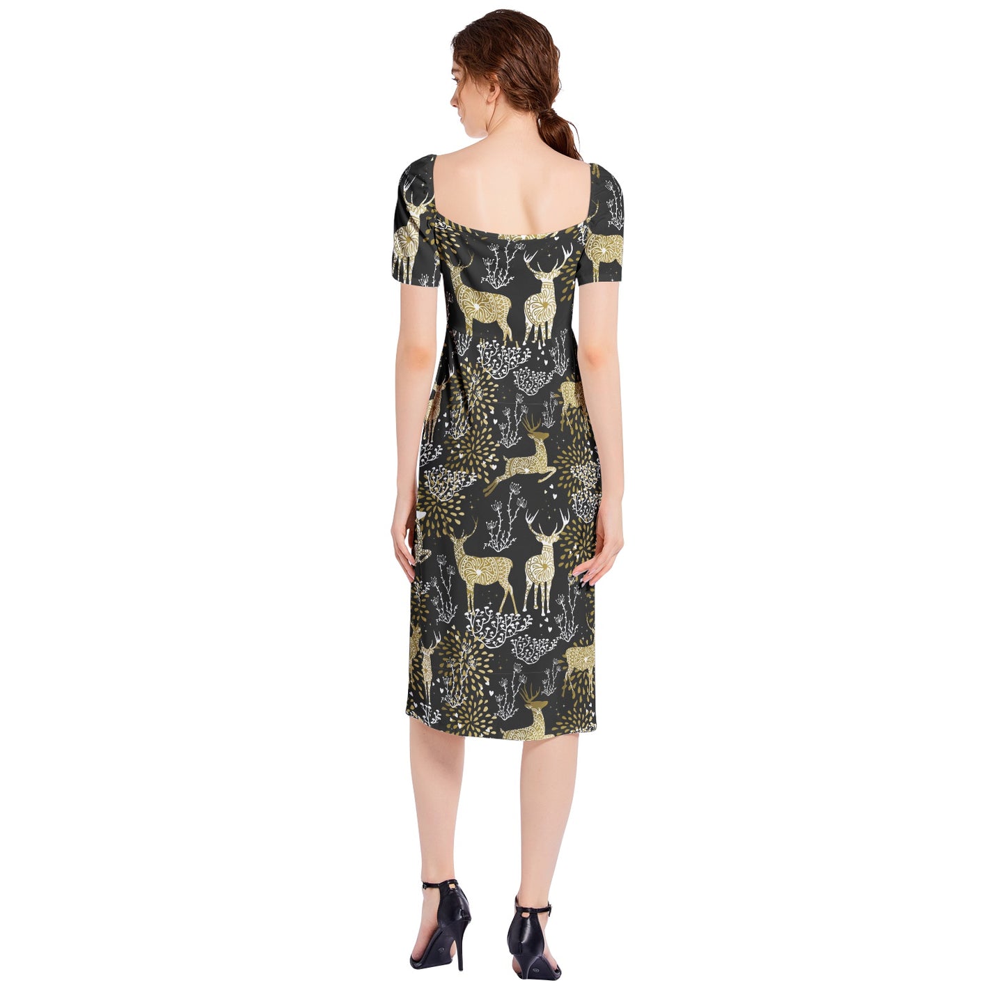 Split Thigh Midi Bodycon Dress