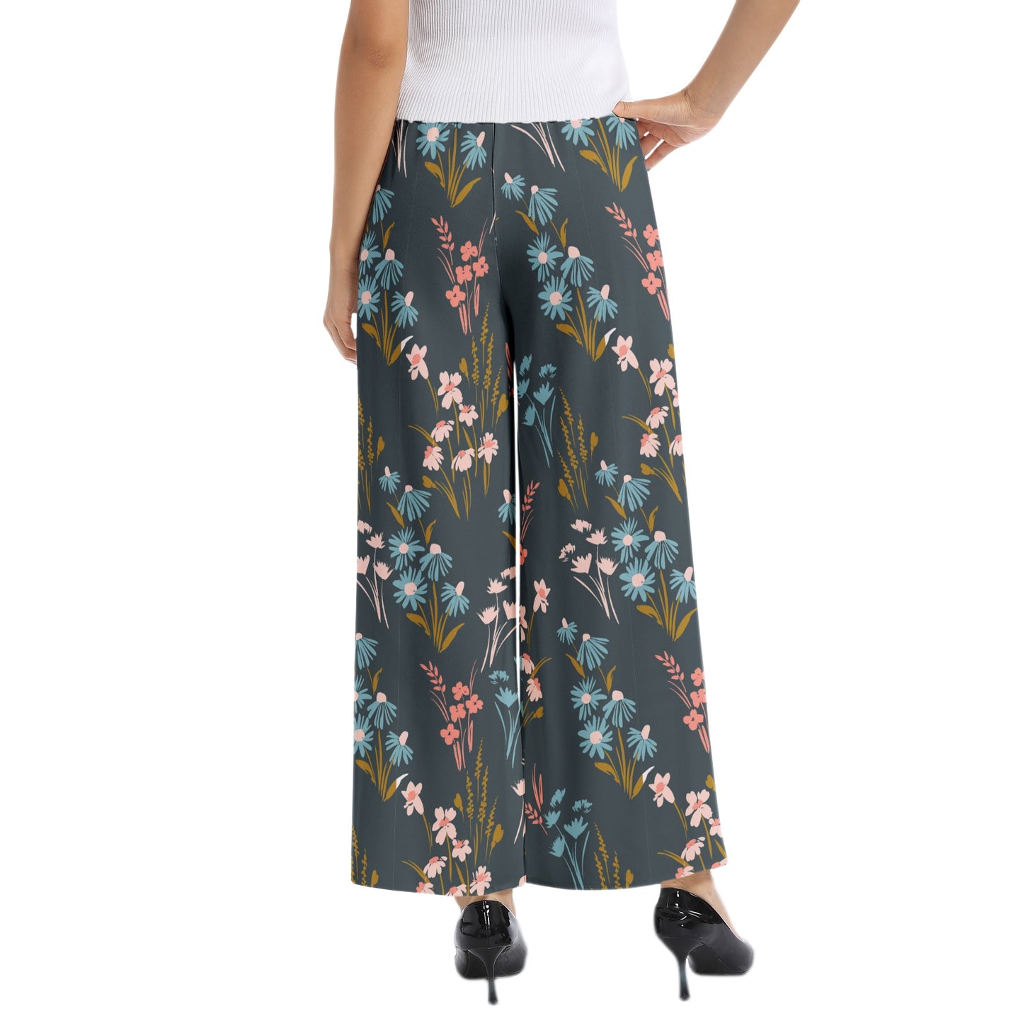 Elastic Waist Wide Leg Pant