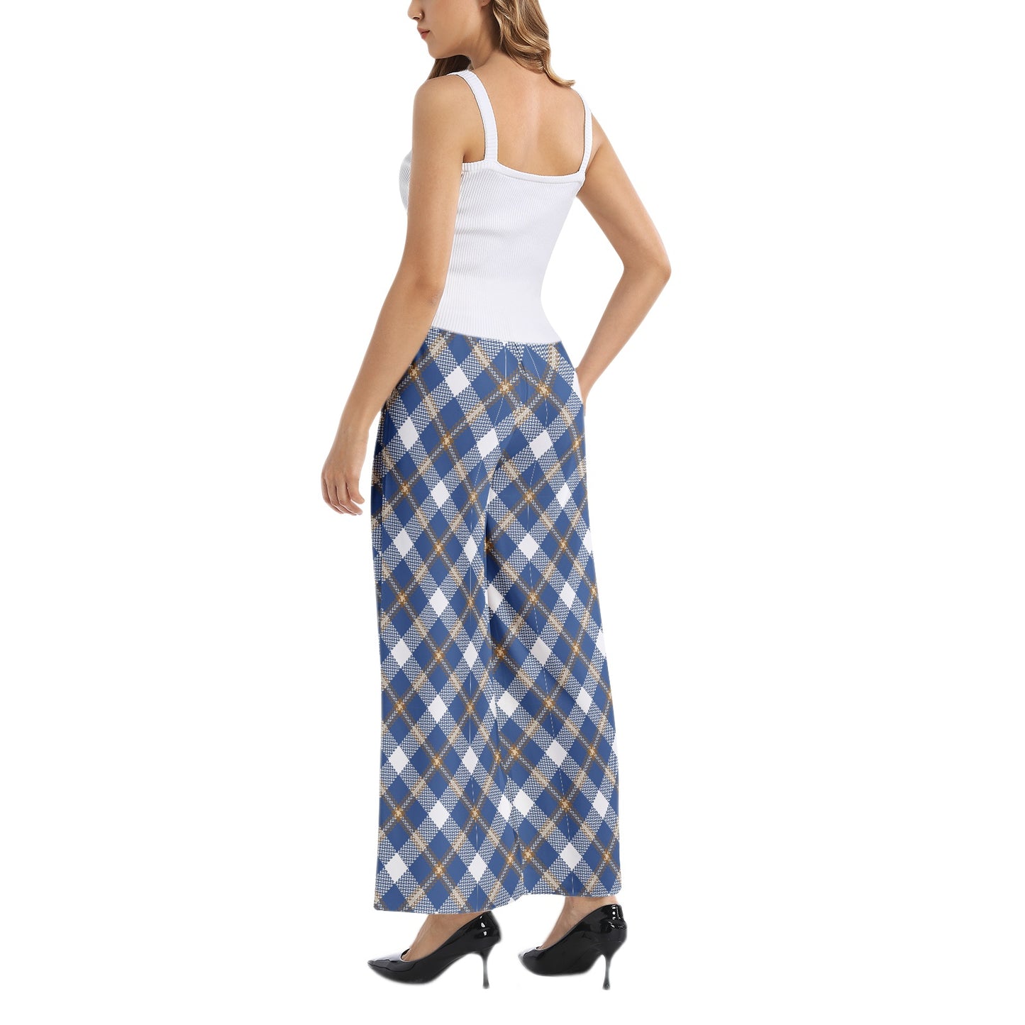 Elastic Waist Wide Leg Pant