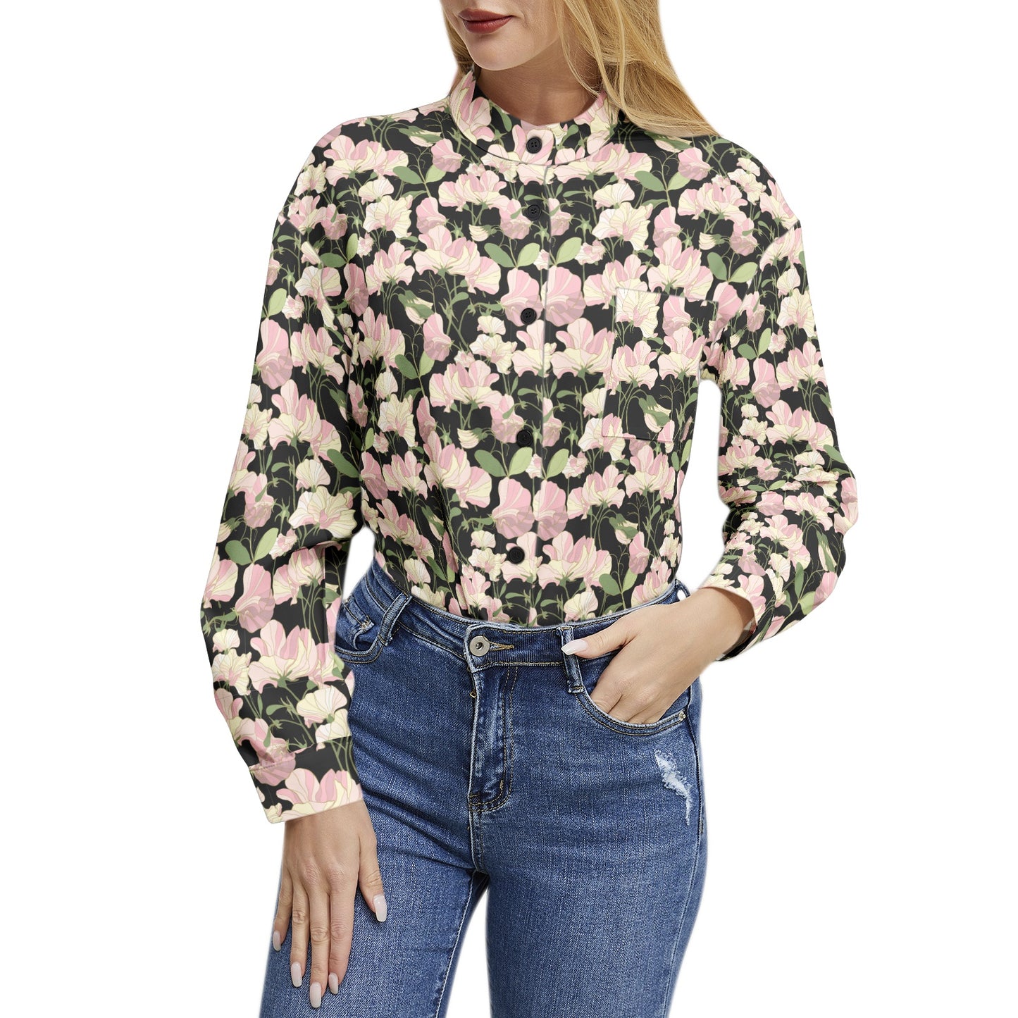 Long Sleeve Button Up Casual Shirt Top