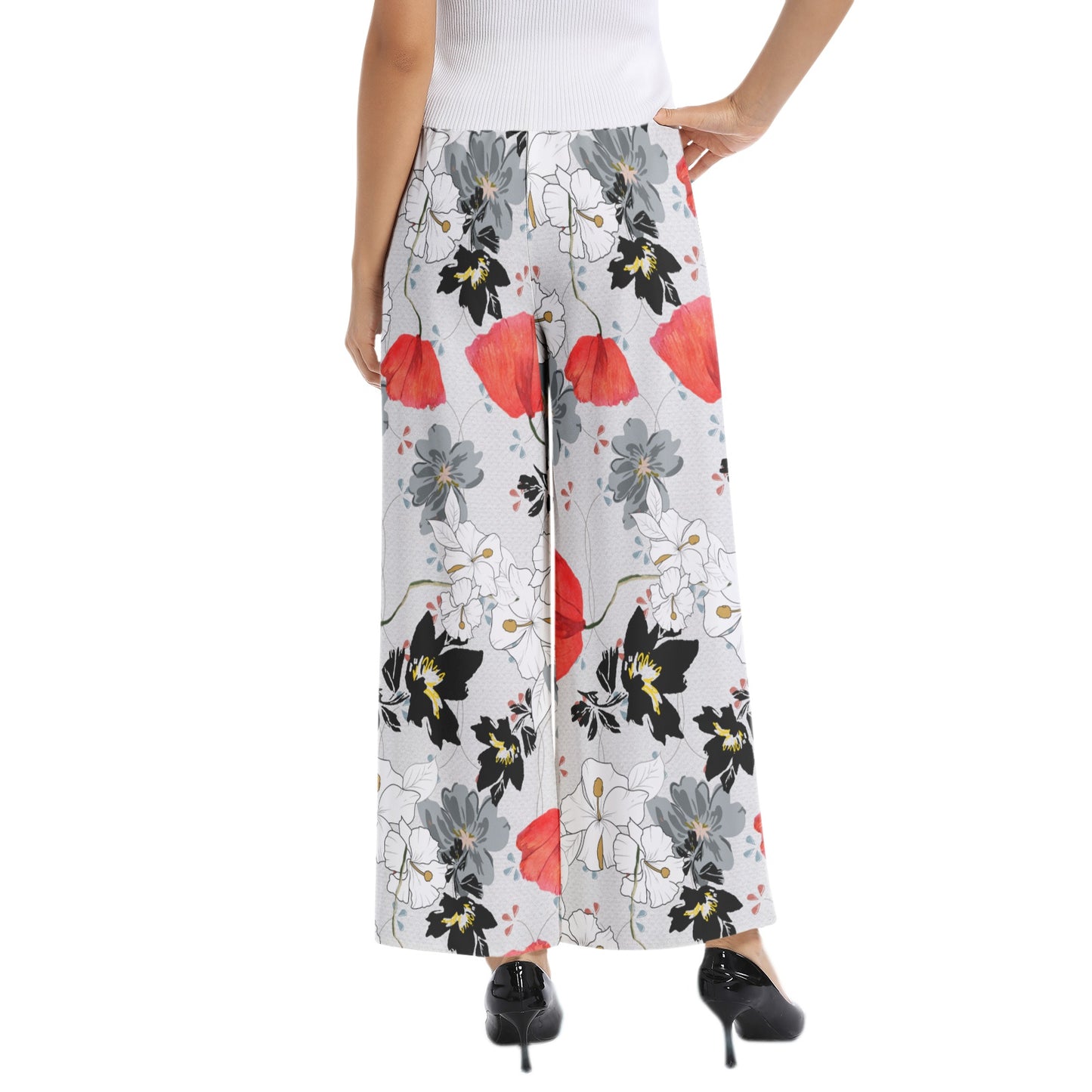 Elastic Waist Wide Leg Pant