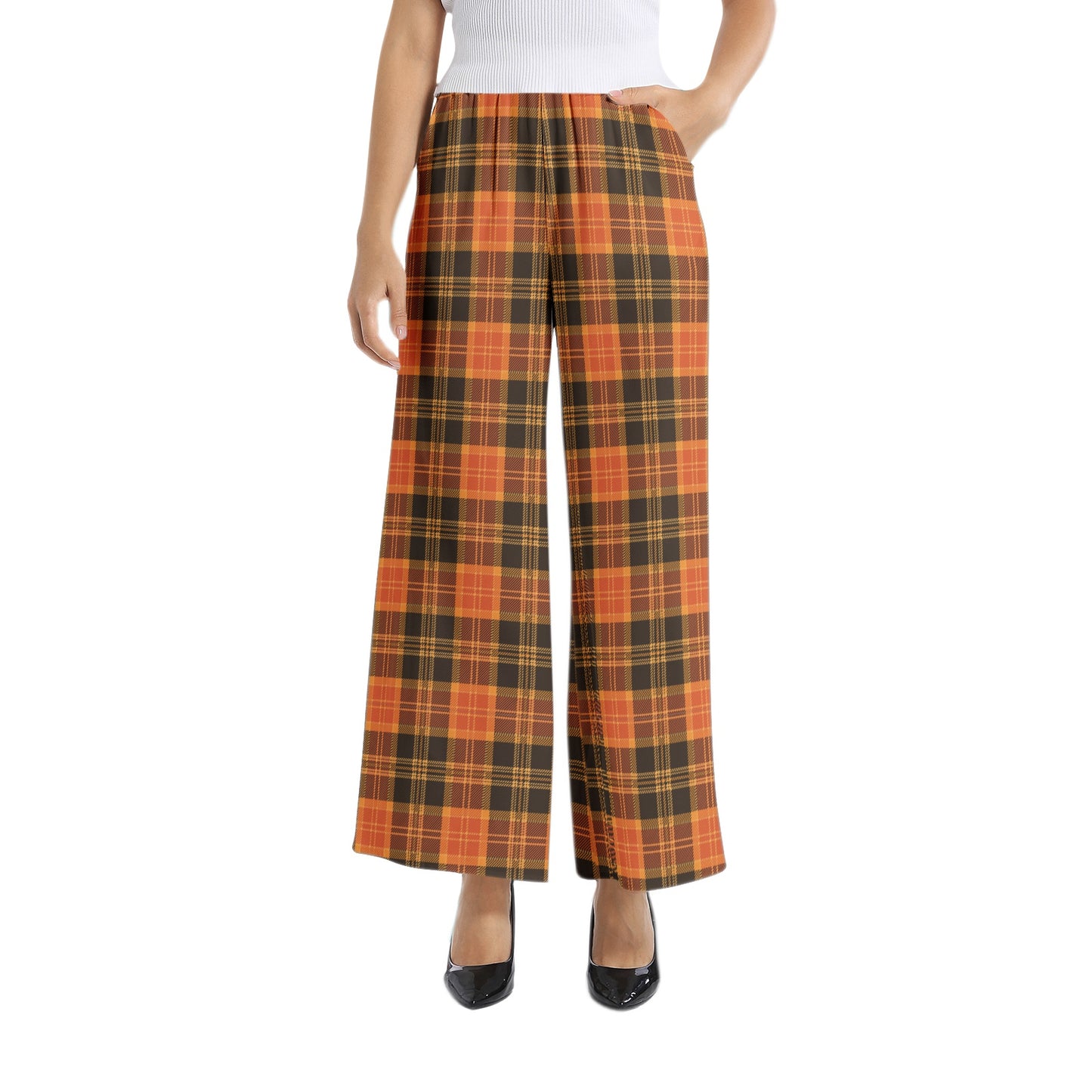 Elastic Waist Wide Leg Pant