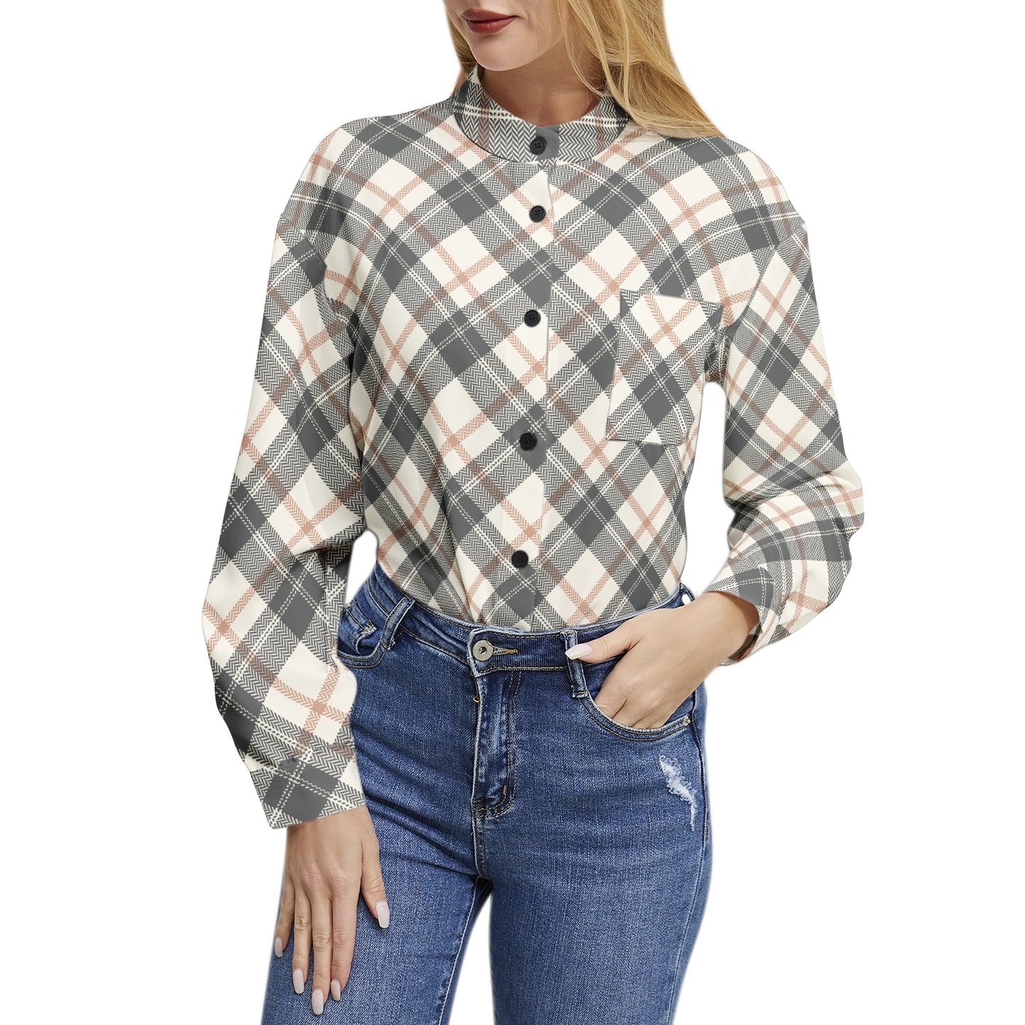 Long Sleeve Button Up Casual Shirt Top