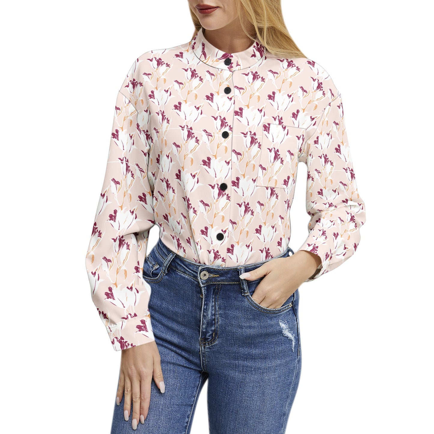 Long Sleeve Button Up Casual Shirt Top