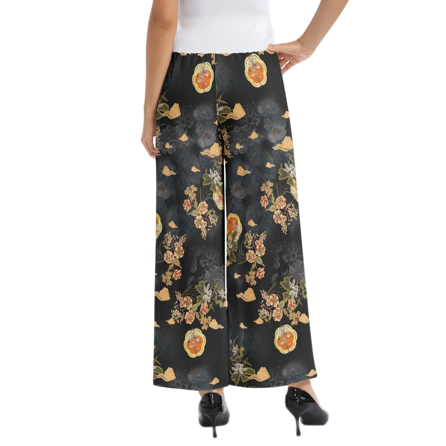 Elastic Waist Wide Leg Pant