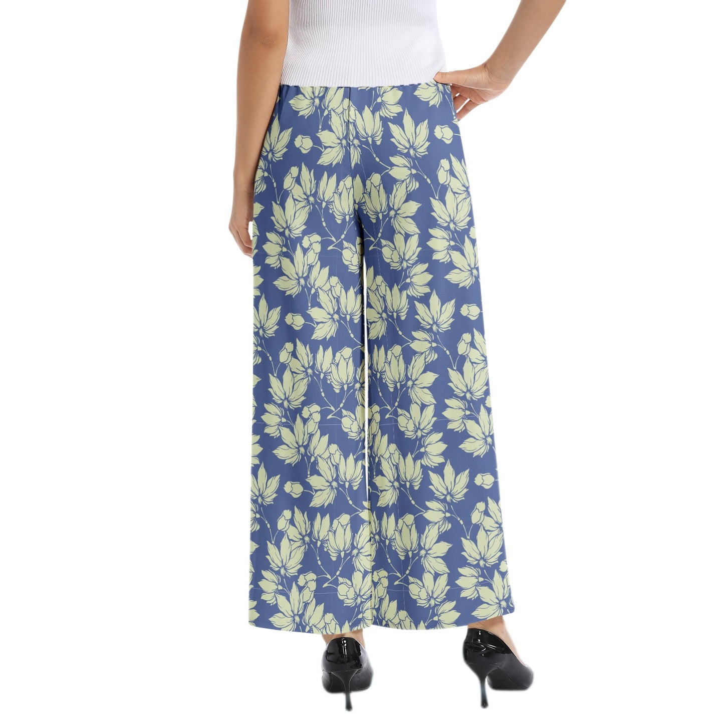 Elastic Waist Wide Leg Pant