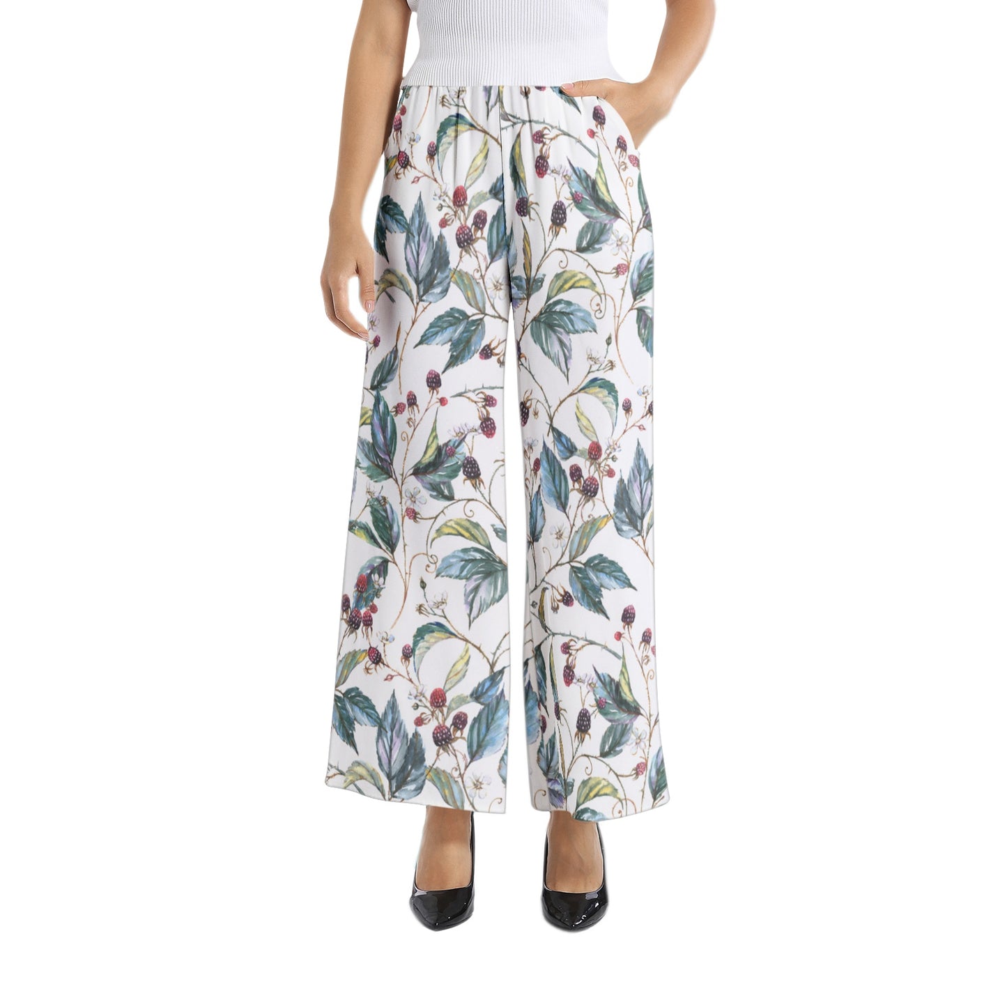 Elastic Waist Wide Leg Pant