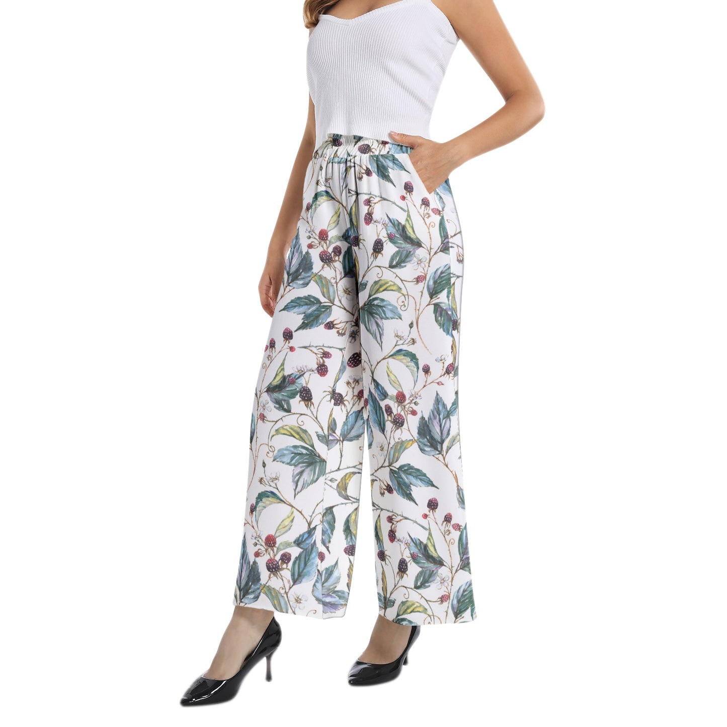 Elastic Waist Wide Leg Pant