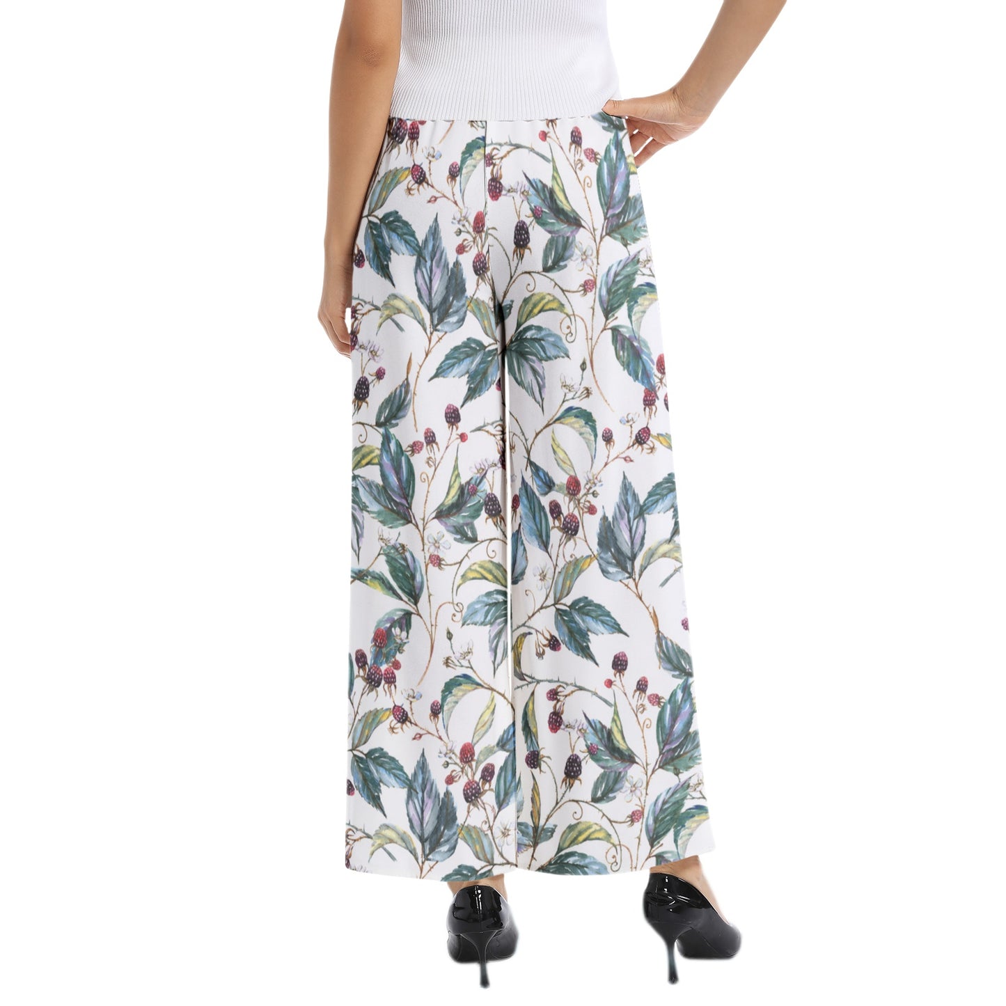 Elastic Waist Wide Leg Pant