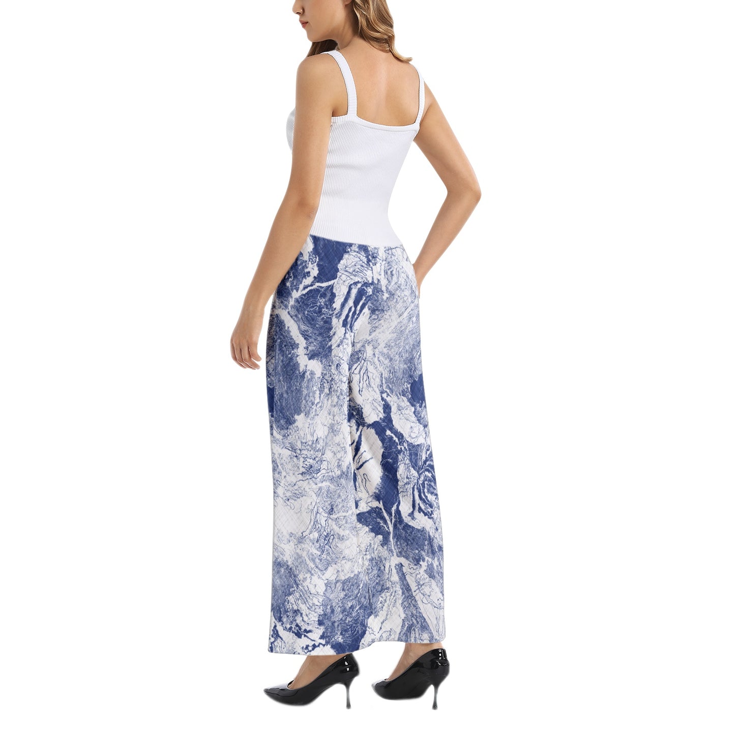 Elastic Waist Wide Leg Pant