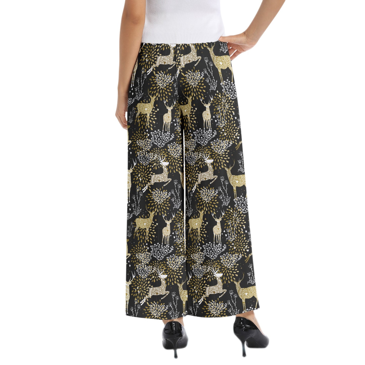 Elastic Waist Wide Leg Pant