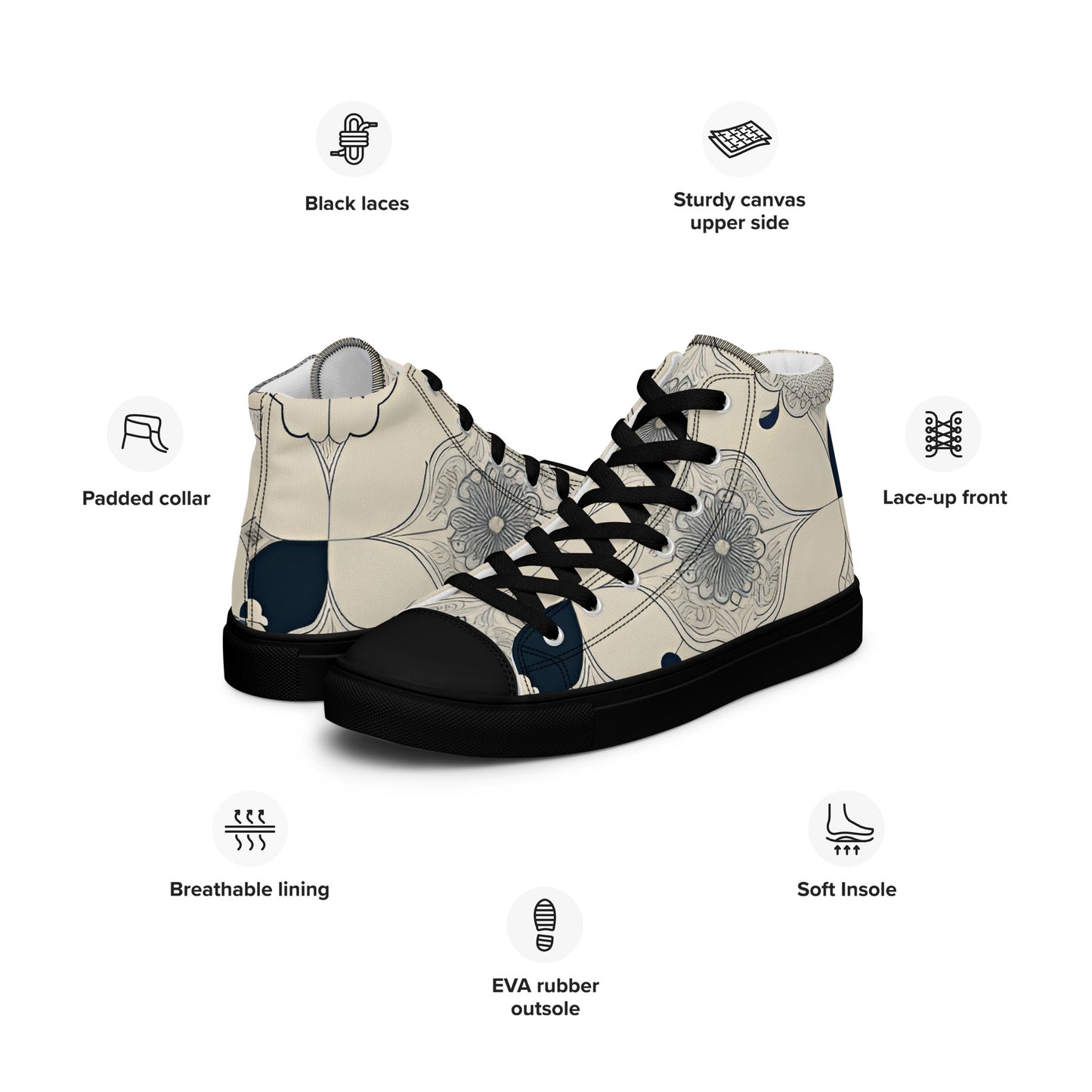 Men’s high top canvas shoes