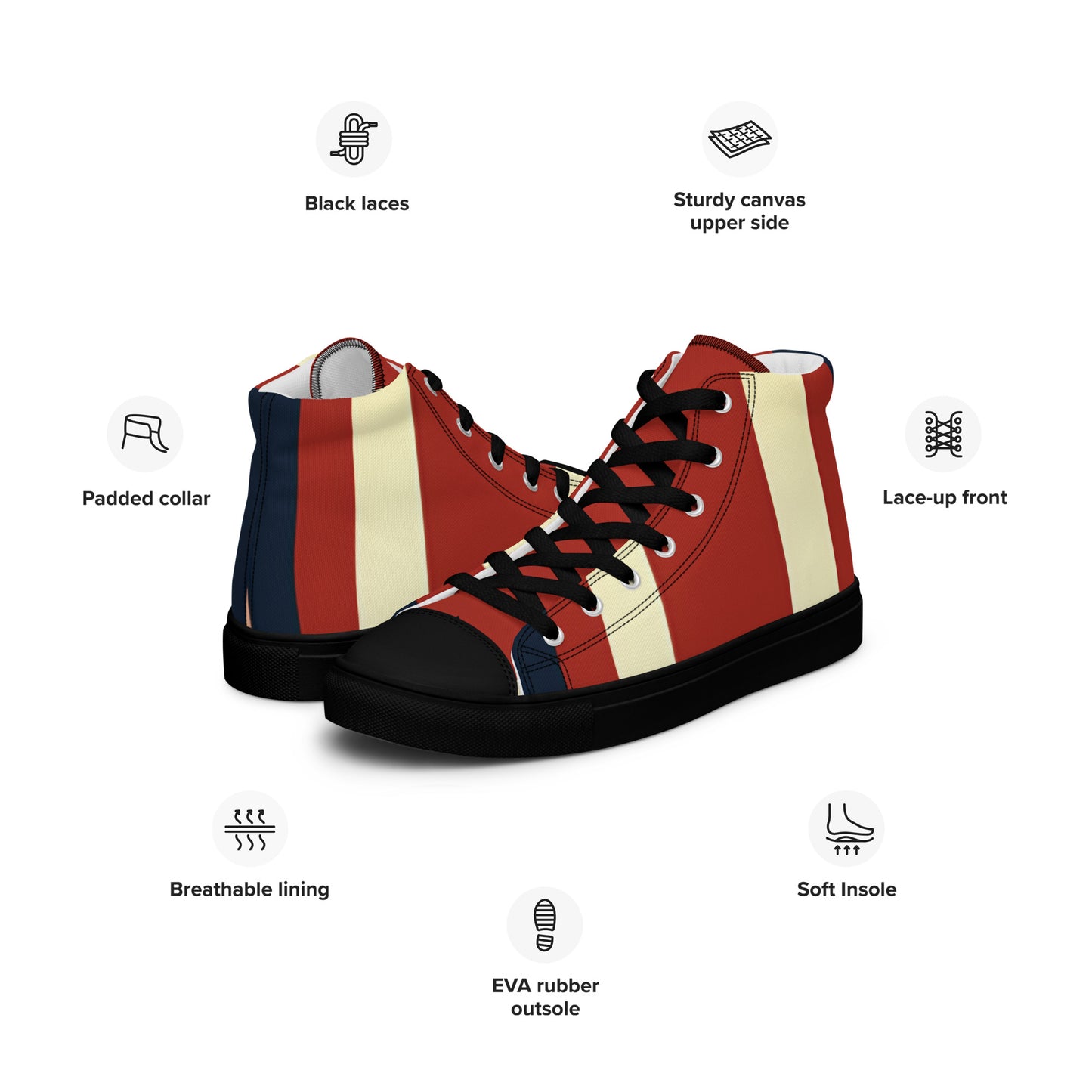 Men’s high top canvas shoes