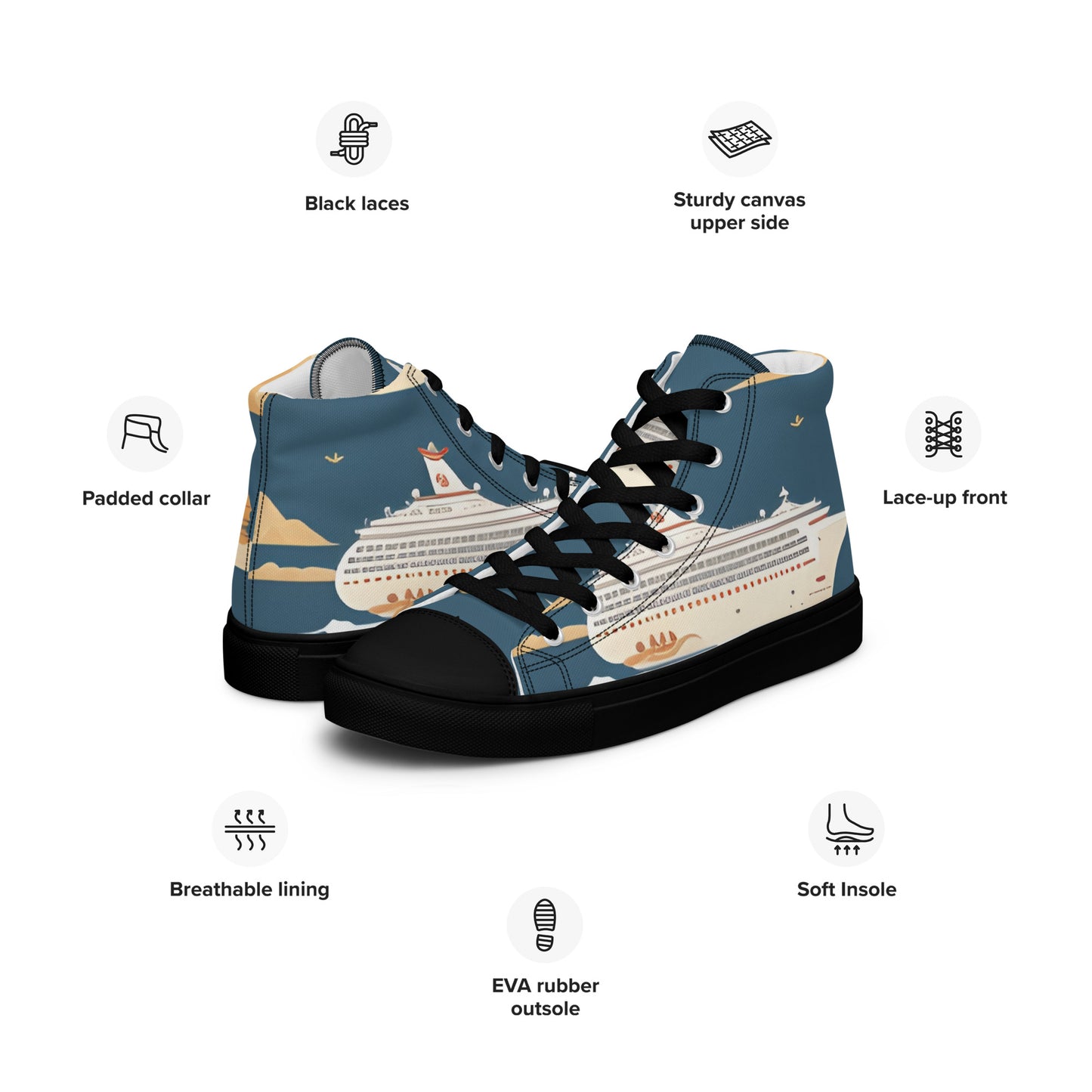 Men’s high top canvas shoes