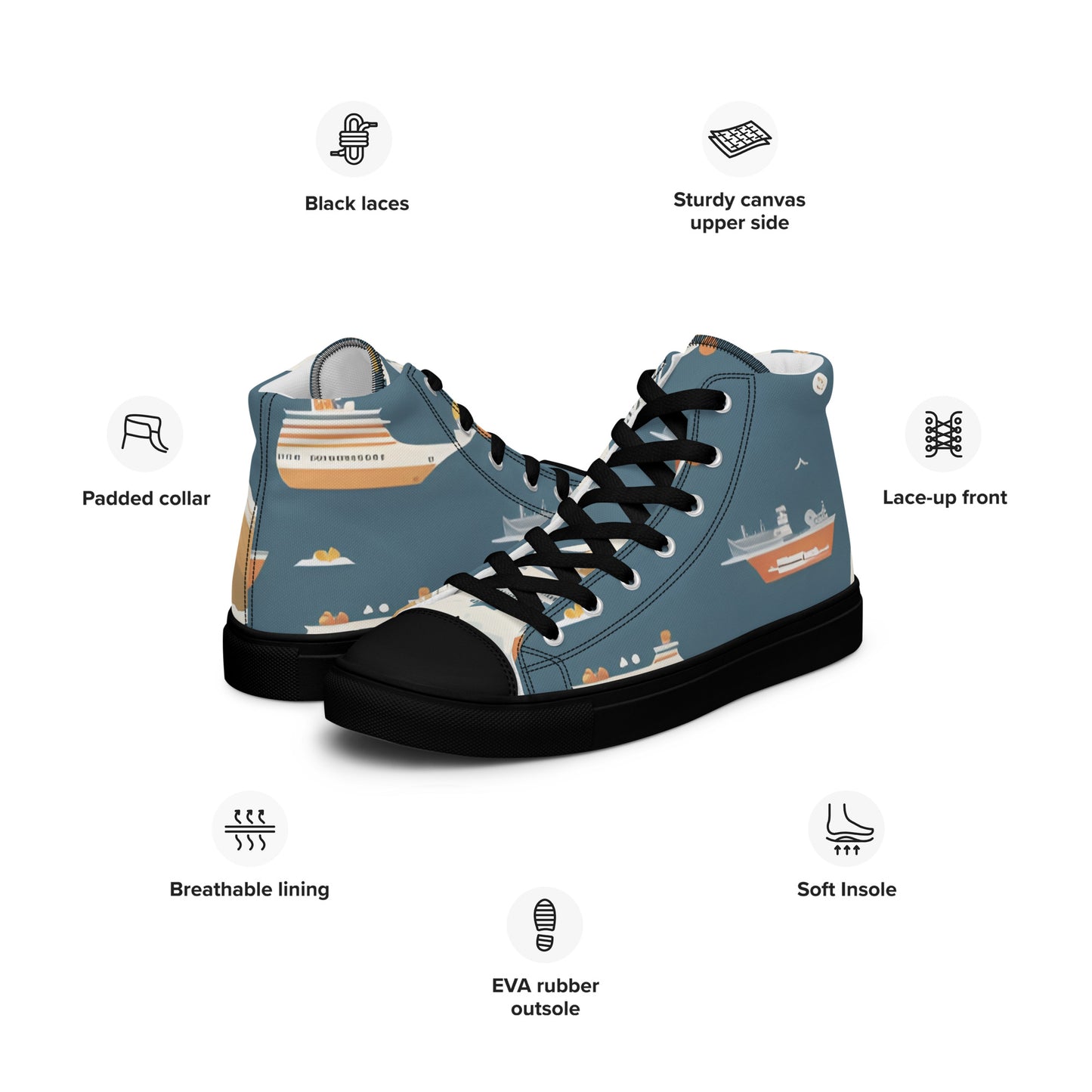 Men’s high top canvas shoes