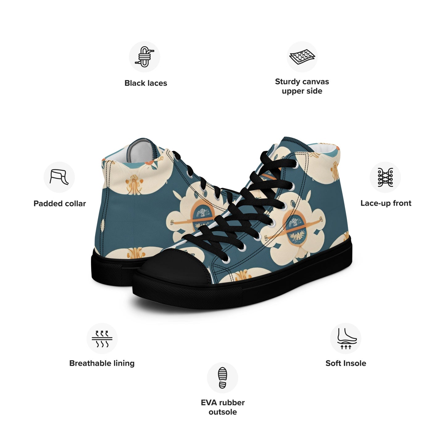 Men’s high top canvas shoes