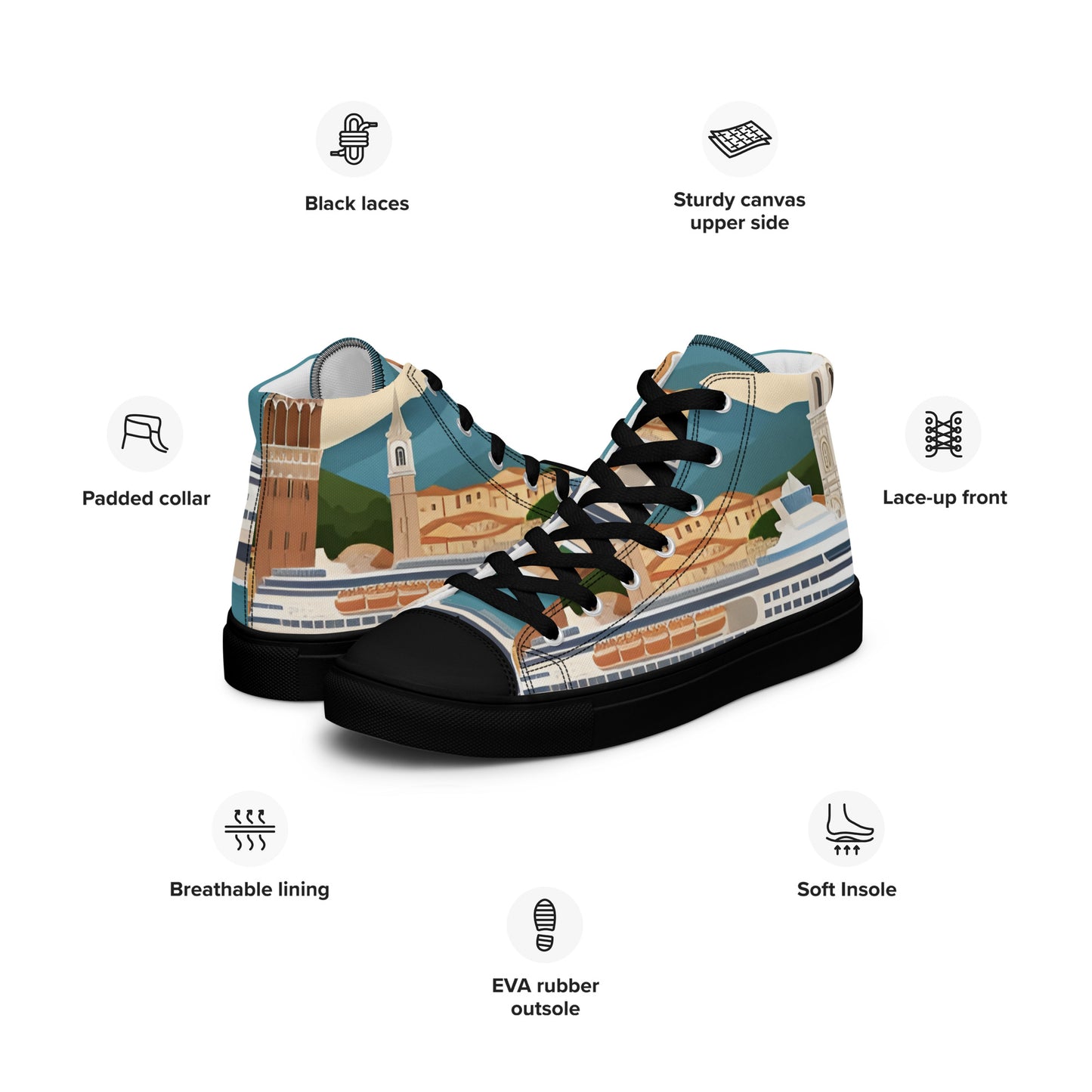 Men’s high top canvas shoes