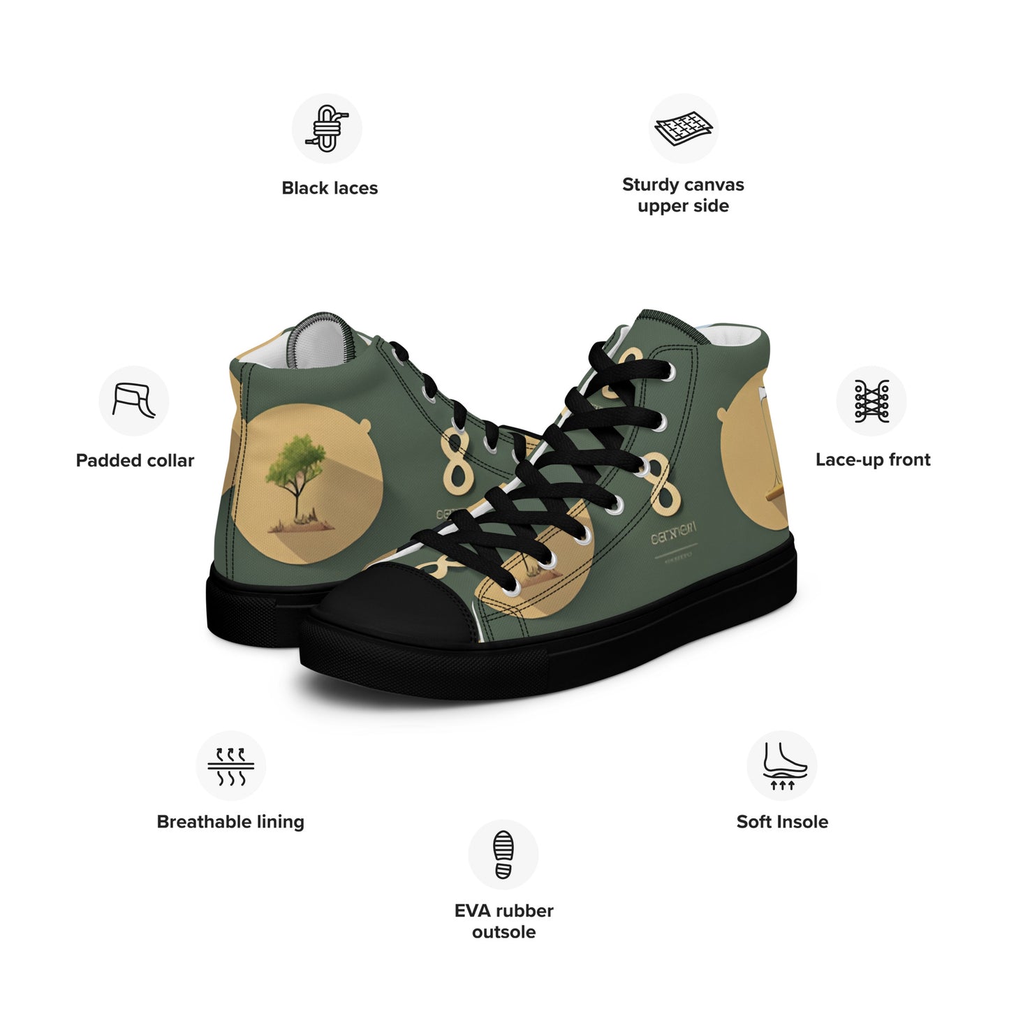 Men’s high top canvas shoes