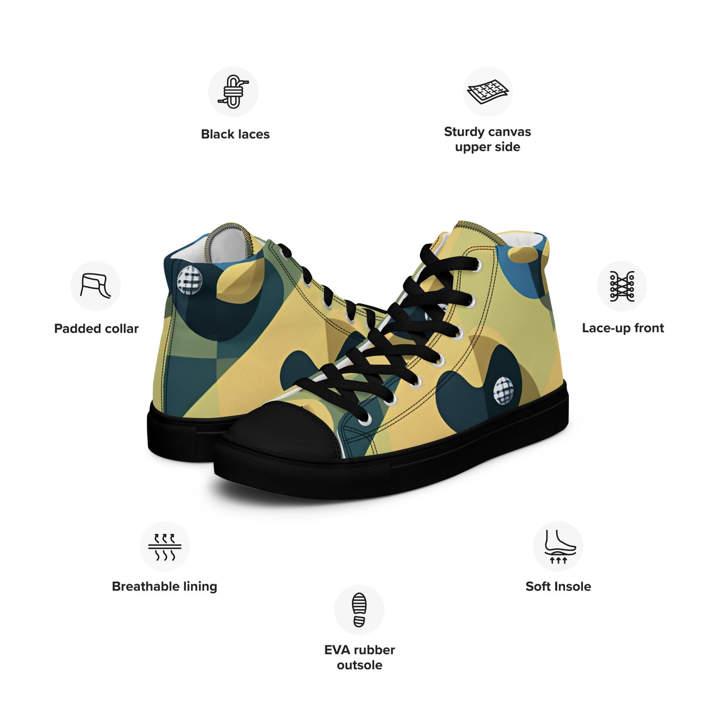 Men’s high top canvas shoes