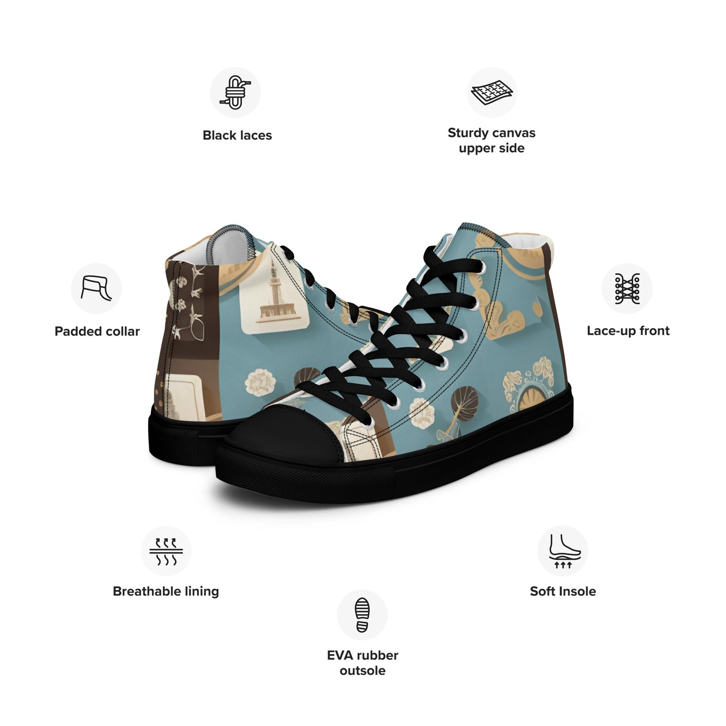 Men’s high top canvas shoes