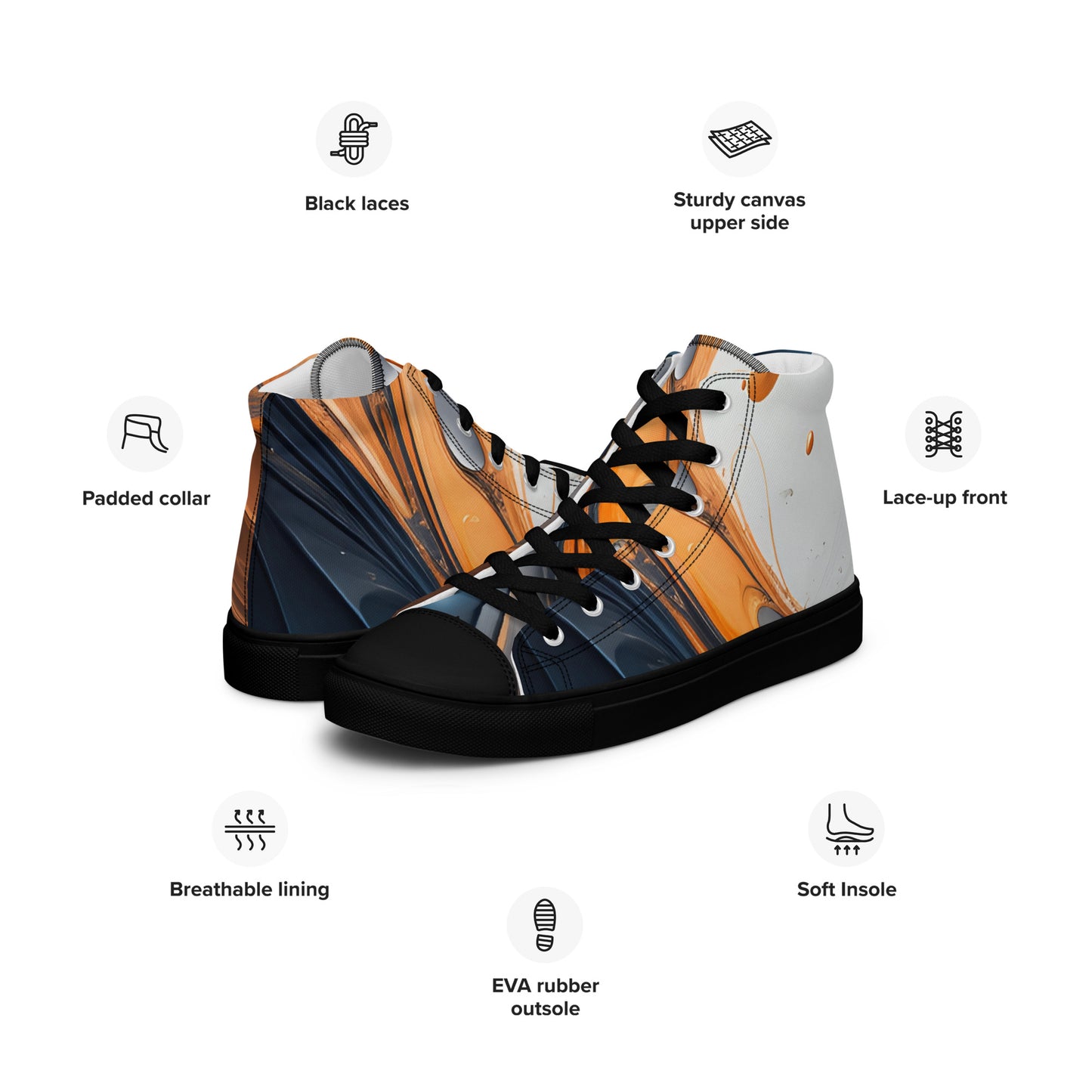 Men’s high top canvas shoes