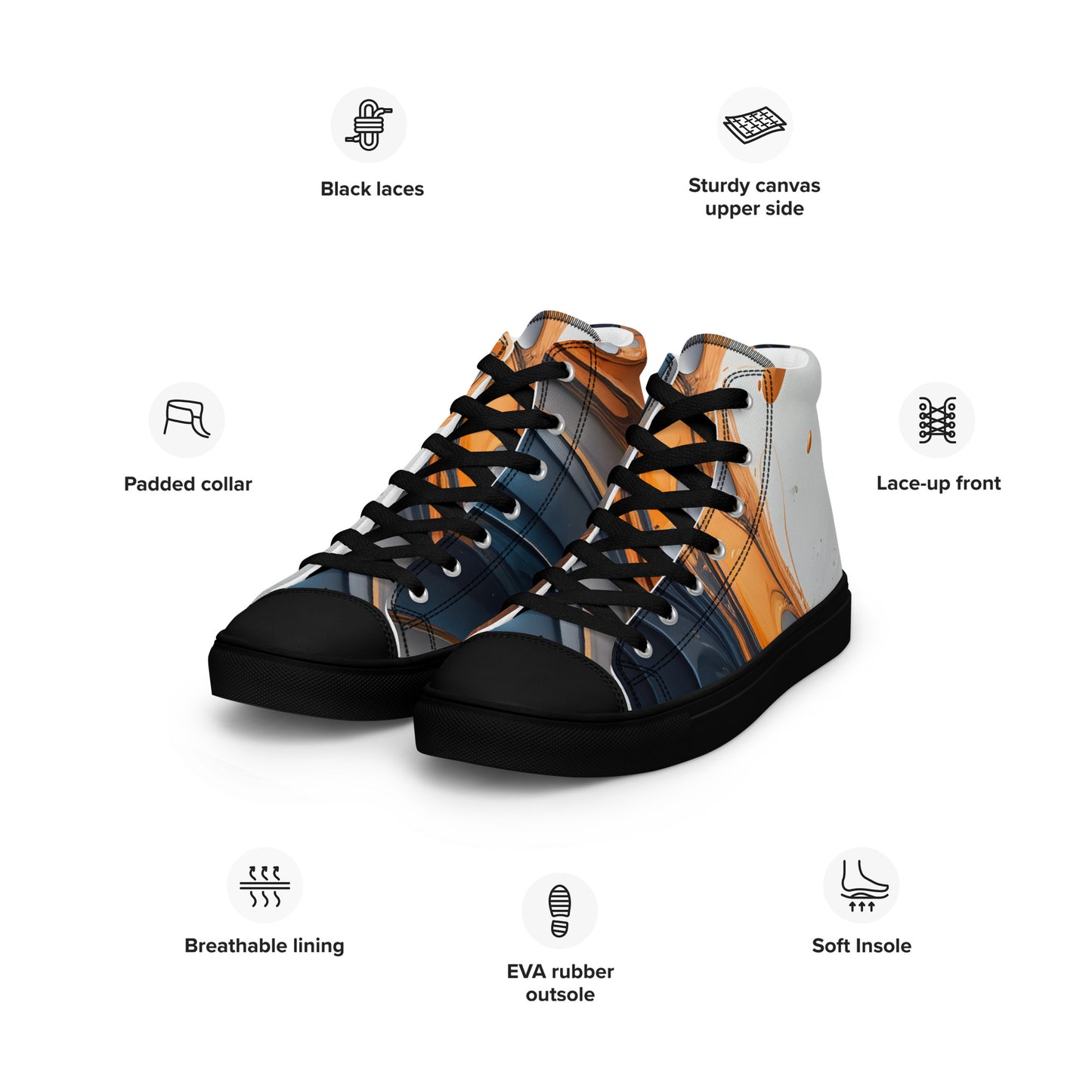 Men’s high top canvas shoes