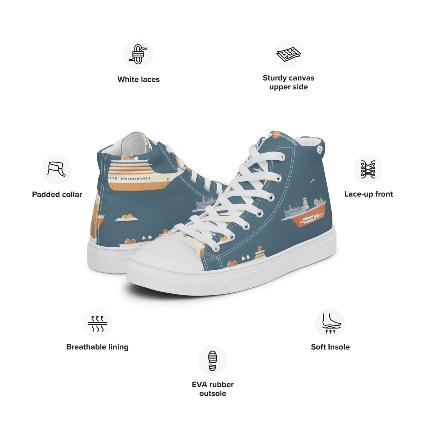 Men’s high top canvas shoes