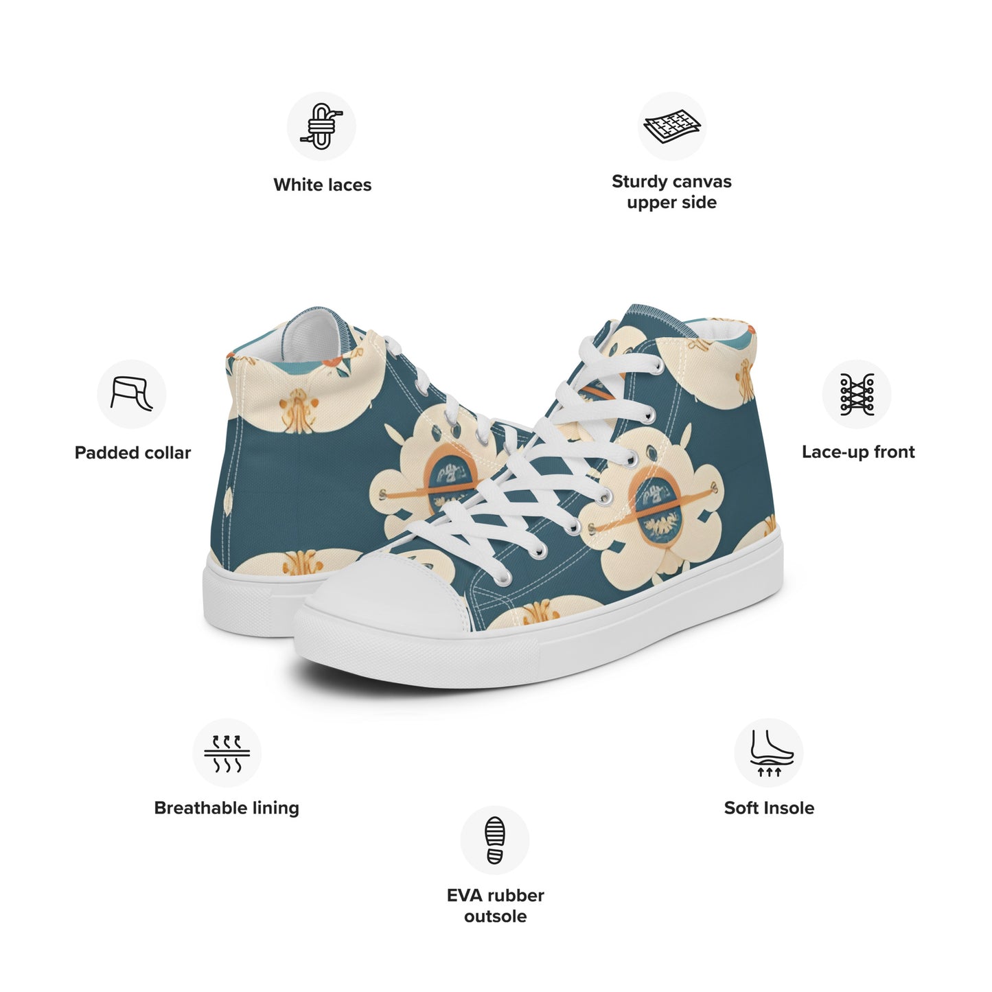 Men’s high top canvas shoes