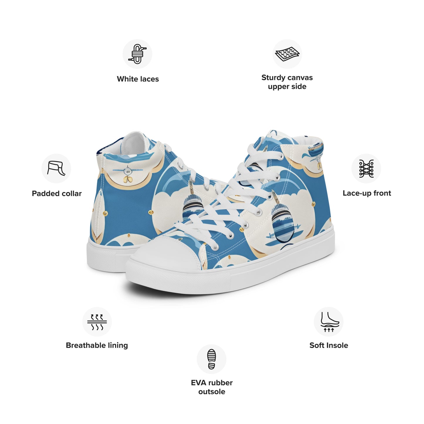 Men’s high top canvas shoes