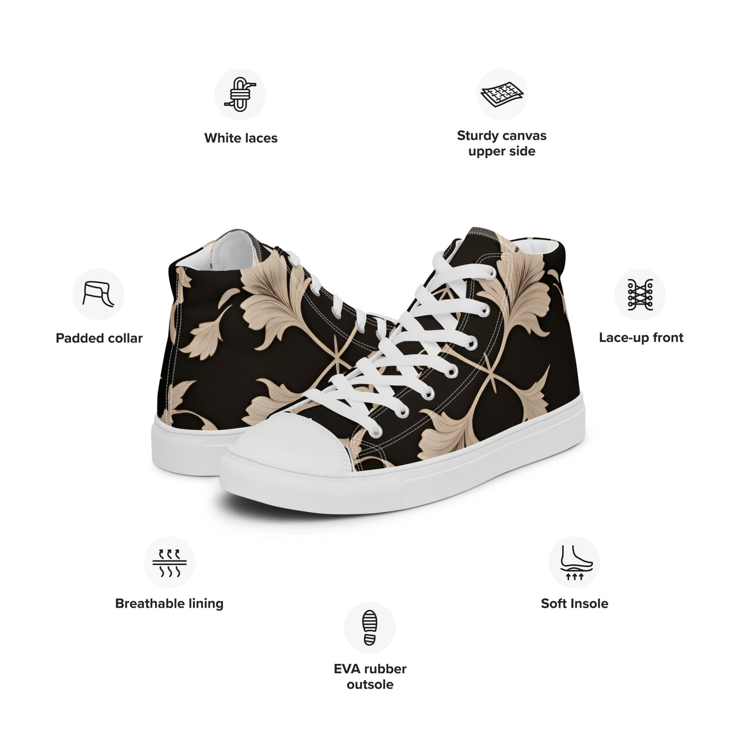 Men’s high top canvas shoes