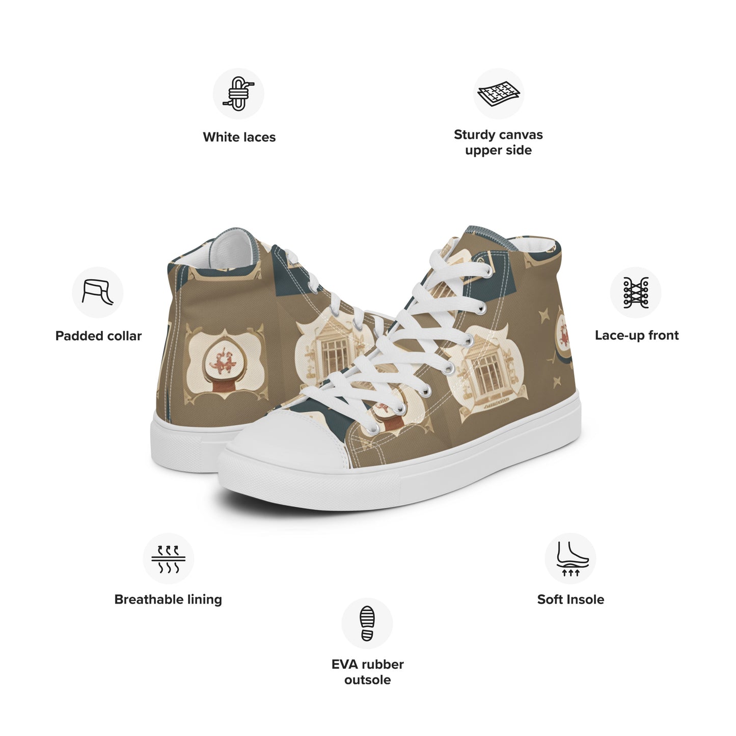 Men’s high top canvas shoes