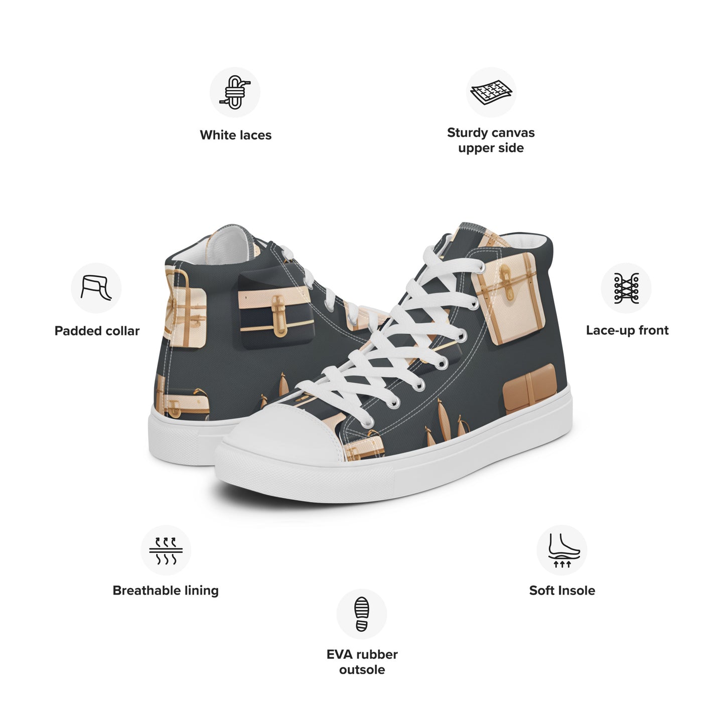 Men’s high top canvas shoes