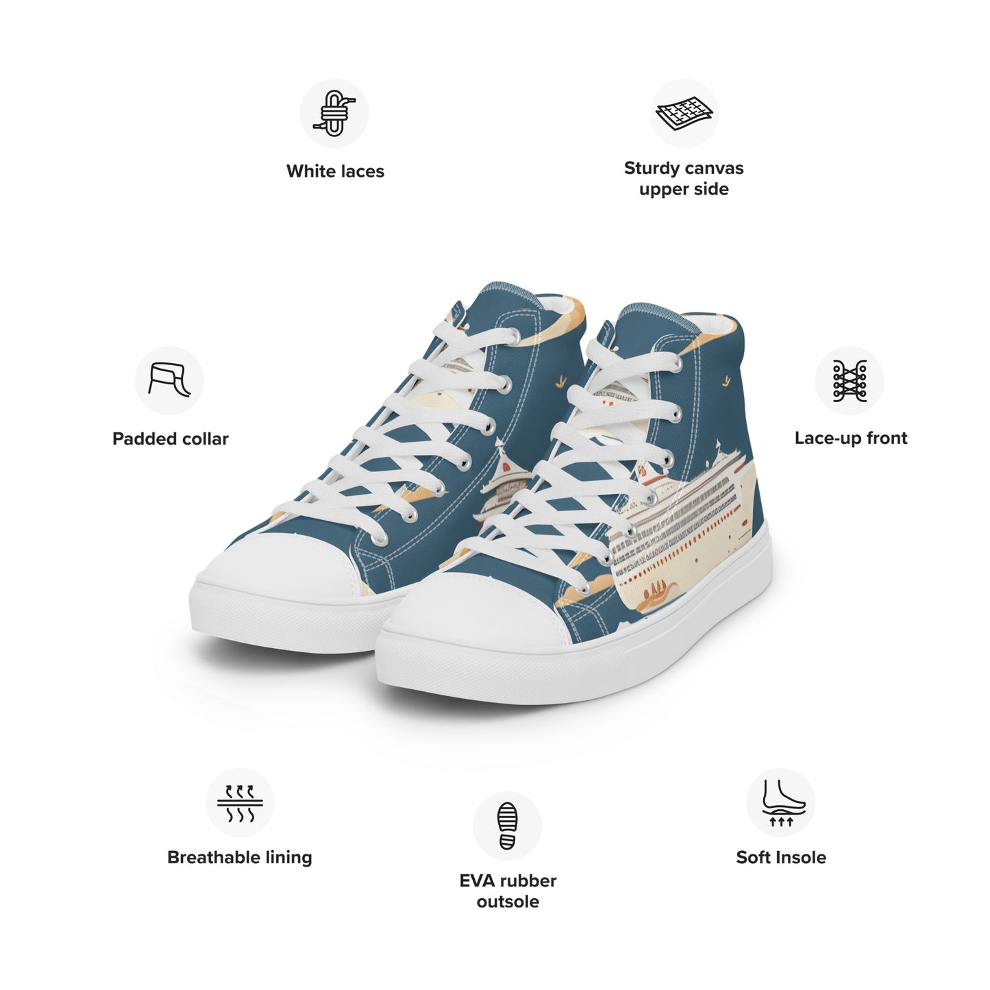 Men’s high top canvas shoes