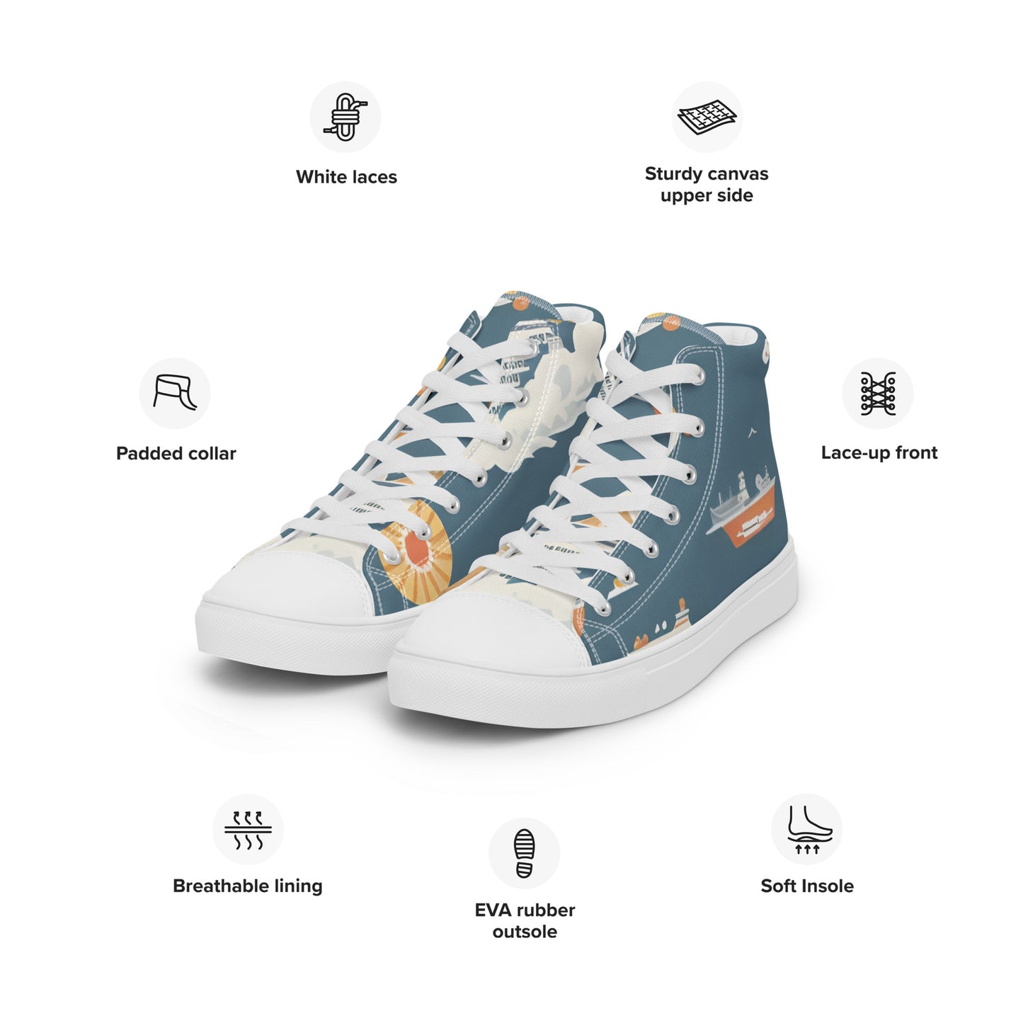 Men’s high top canvas shoes