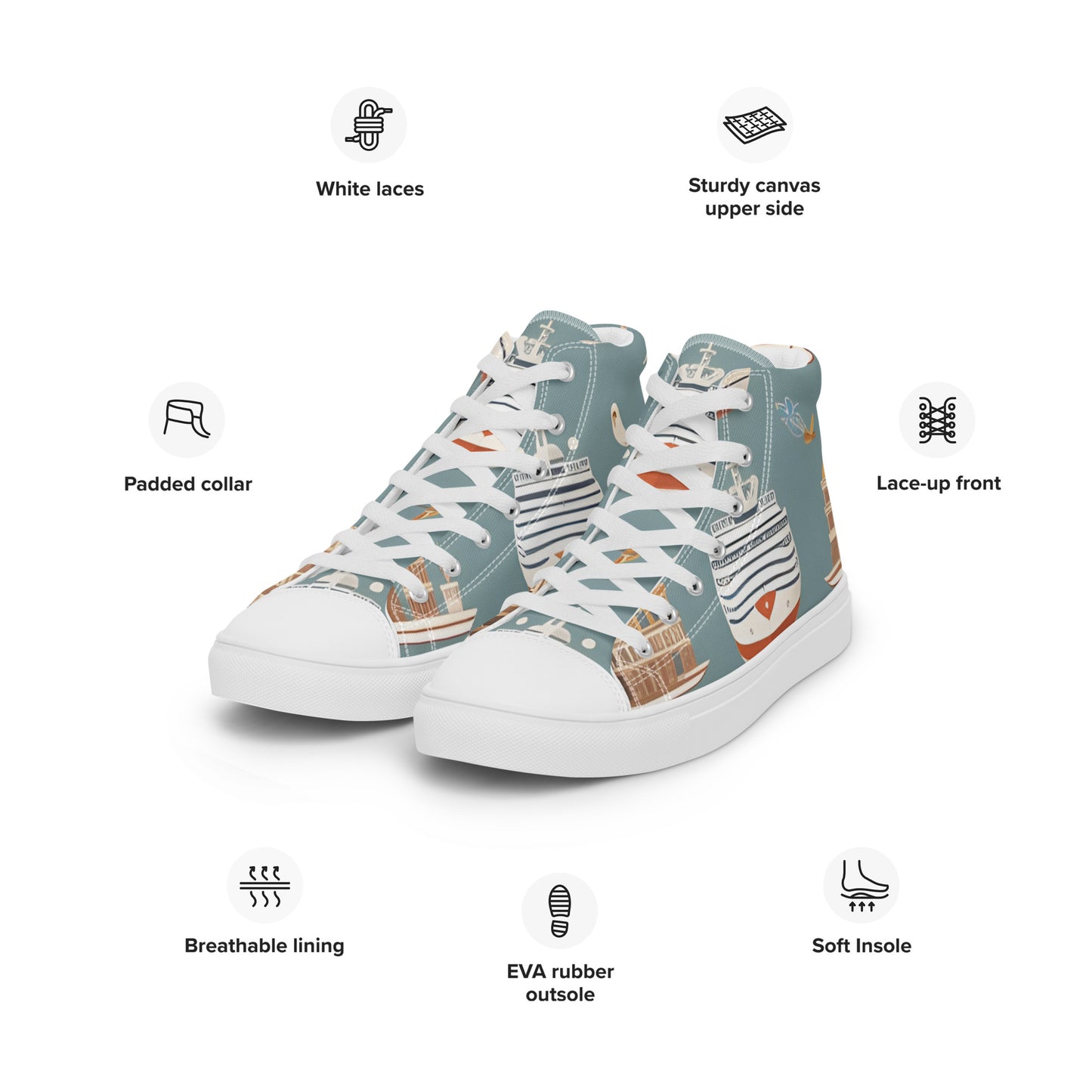 Men’s high top canvas shoes