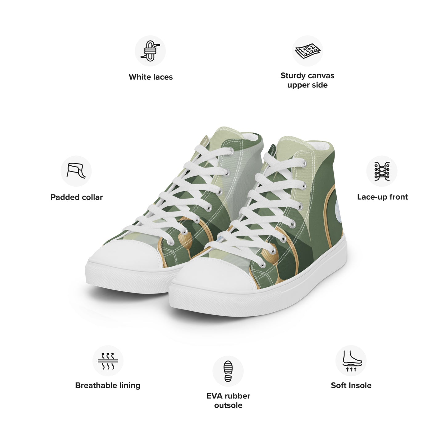 Men’s high top canvas shoes