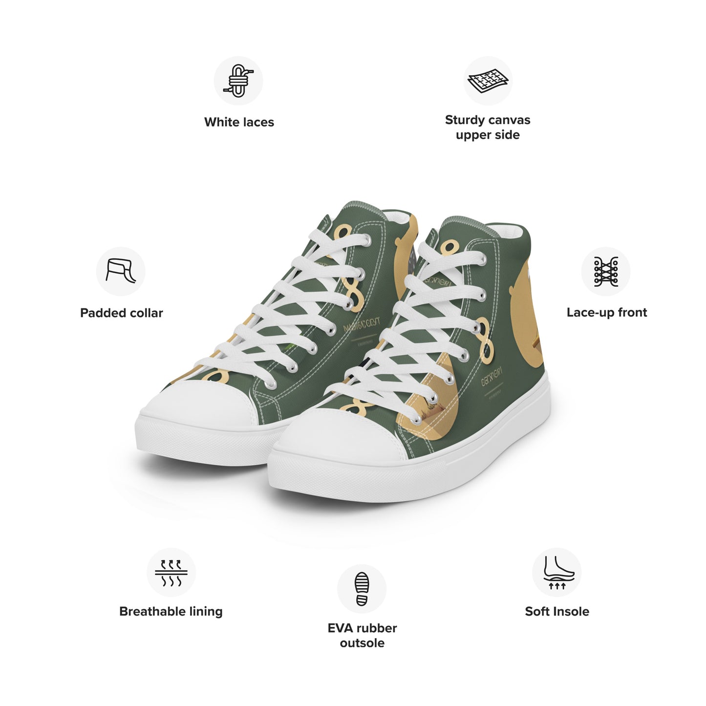 Men’s high top canvas shoes