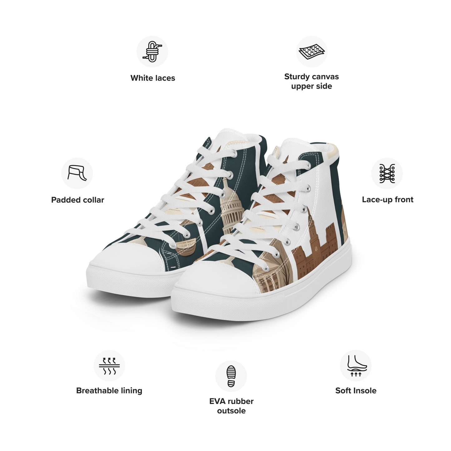 Men’s high top canvas shoes