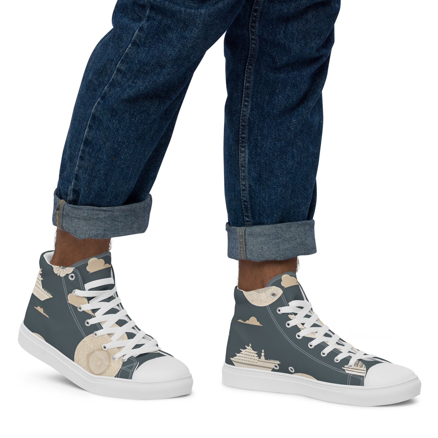 Men’s high top canvas shoes